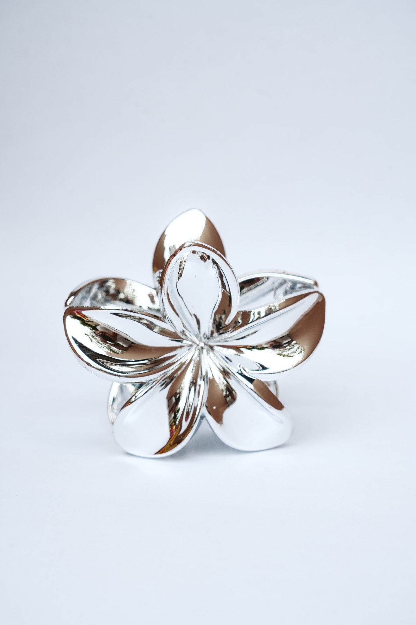 FRANGIPANI HAIR CLIPS - SILVER