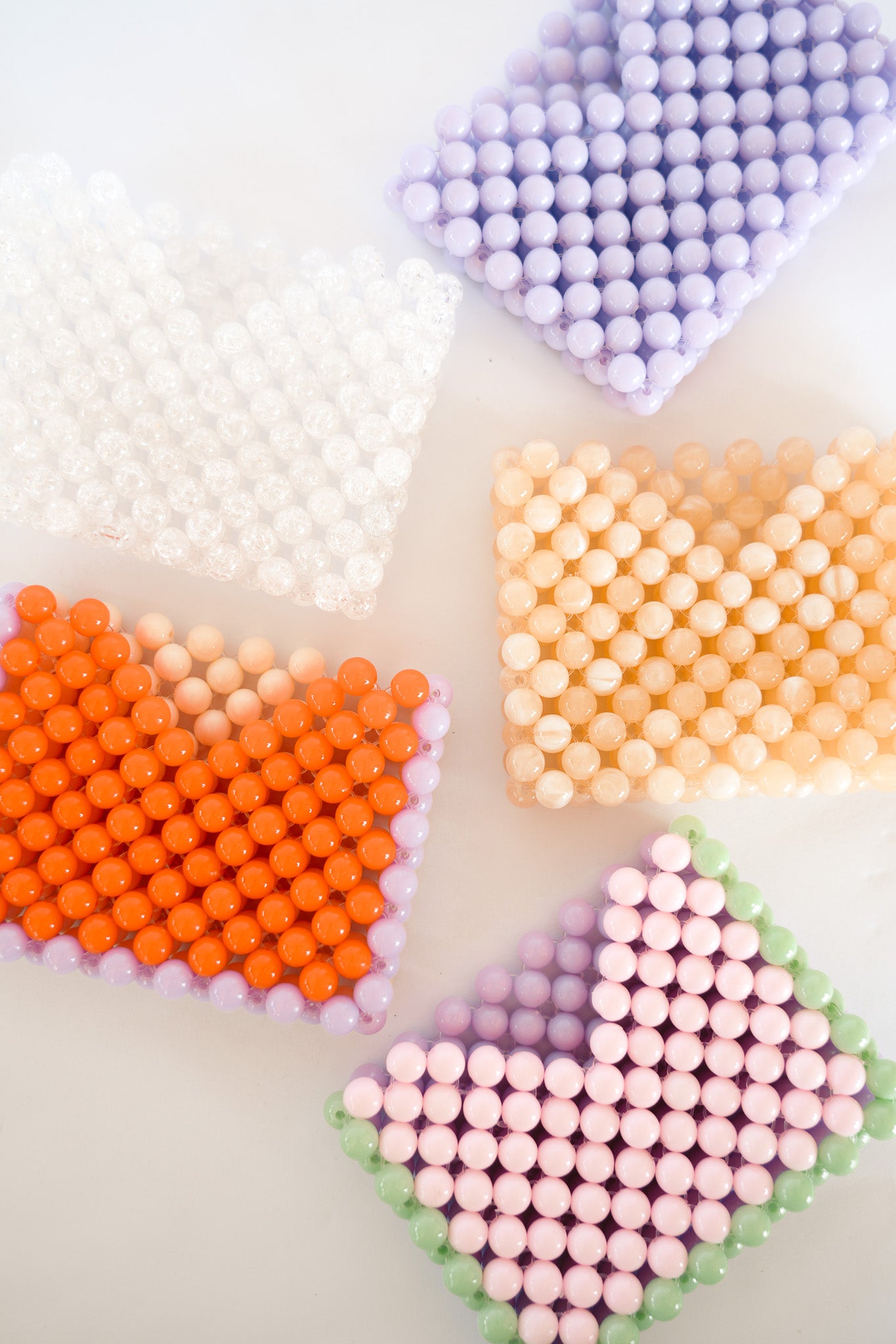 BEADED CARD HOLDER - LILAC
