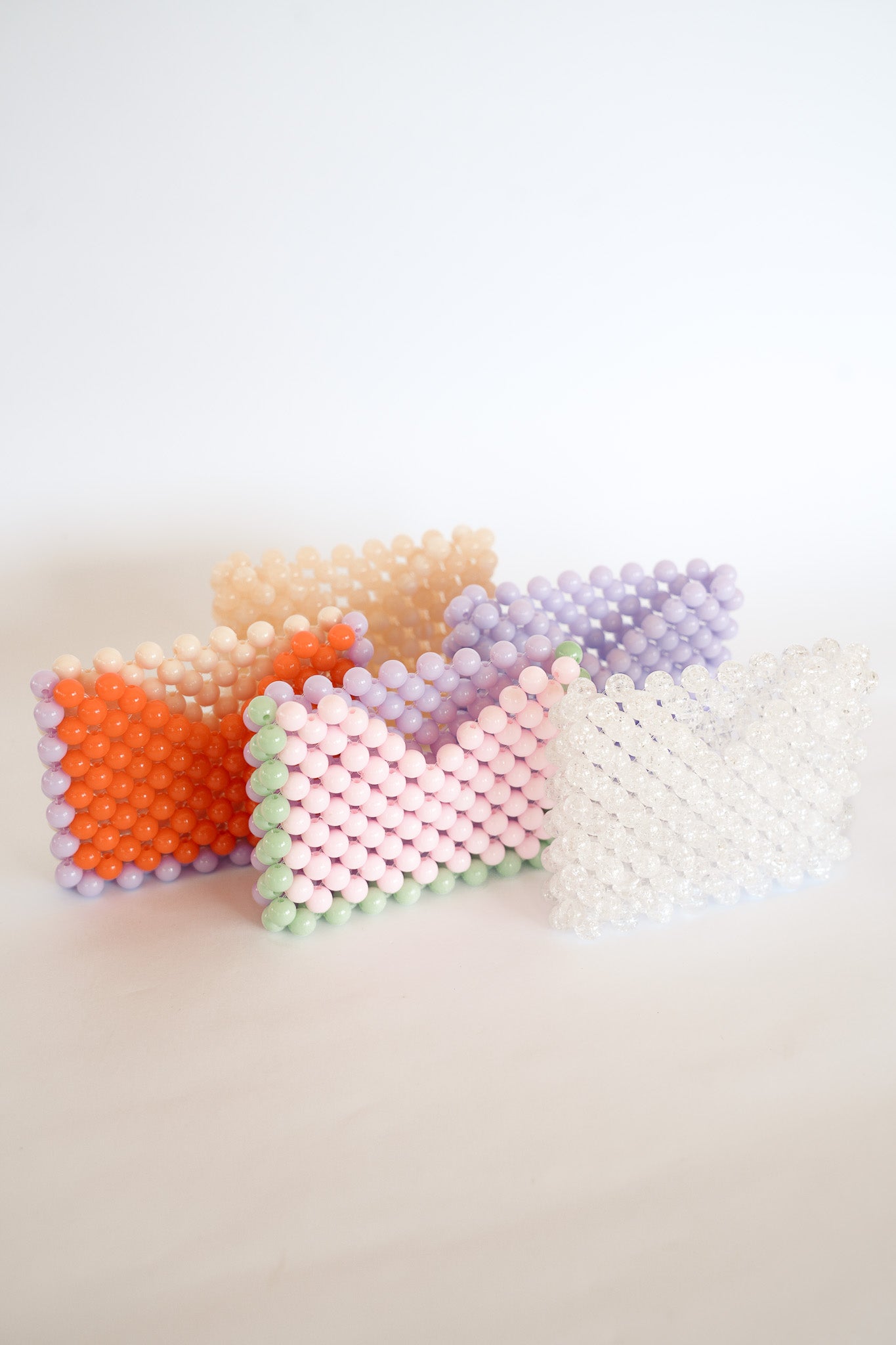 BEADED CARD HOLDER - CLEAR