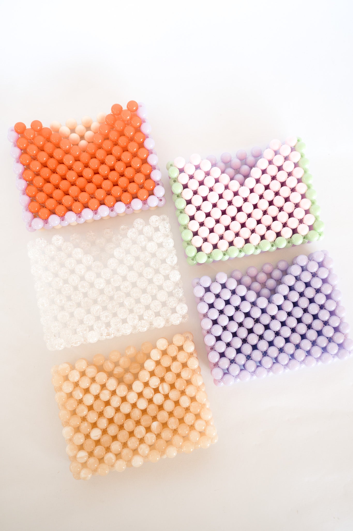 BEADED CARD HOLDER - LILAC