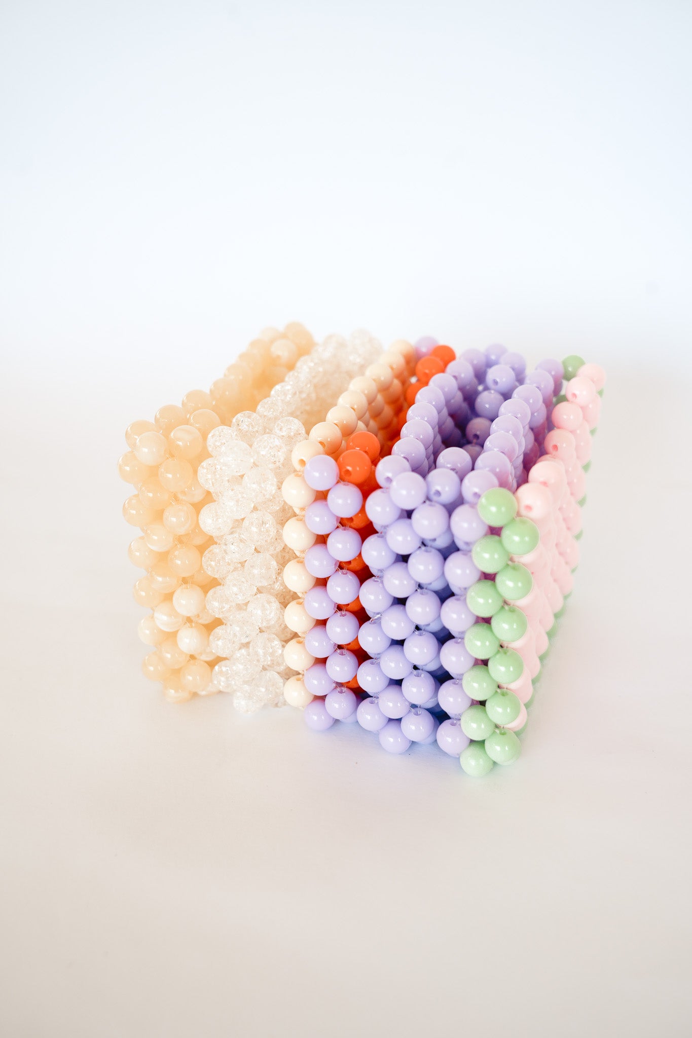 BEADED CARD HOLDER - LILAC