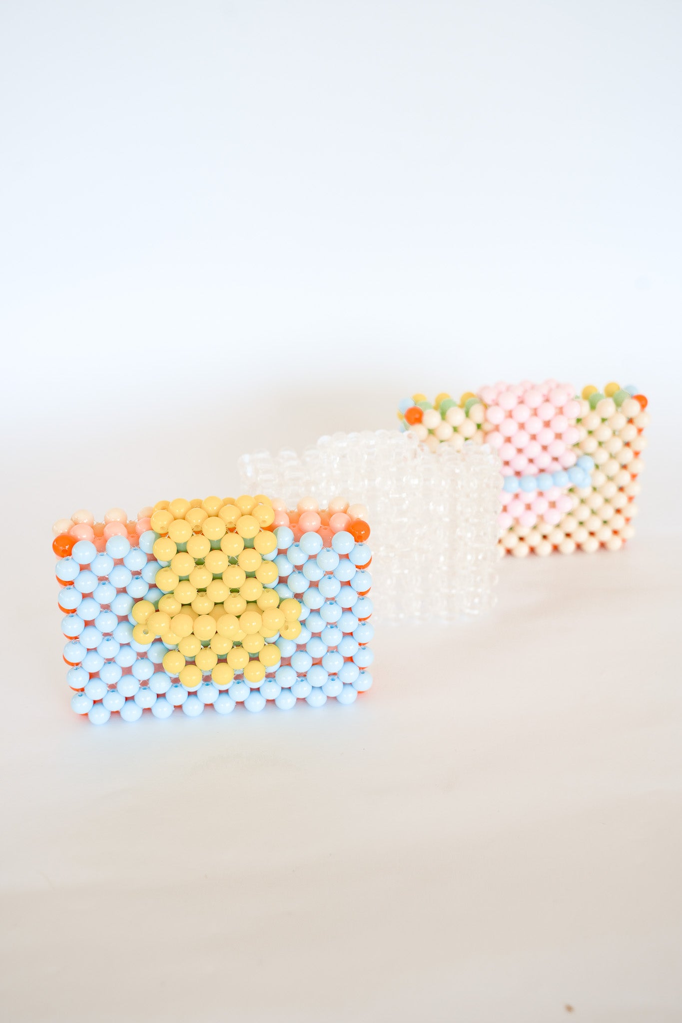 BEADED CARD PURSE - RAINBOW