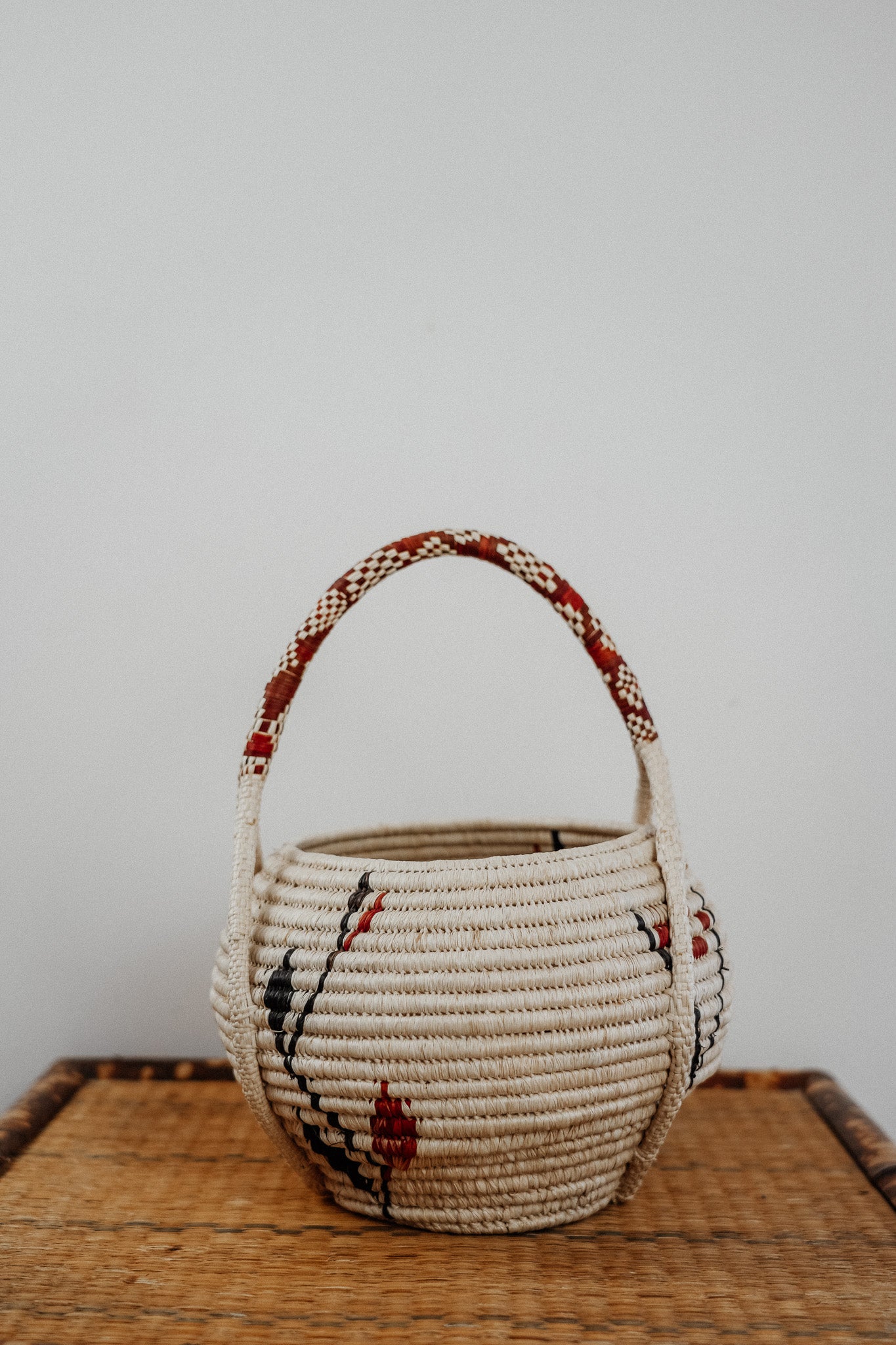 Vintage Cream Woven Basket