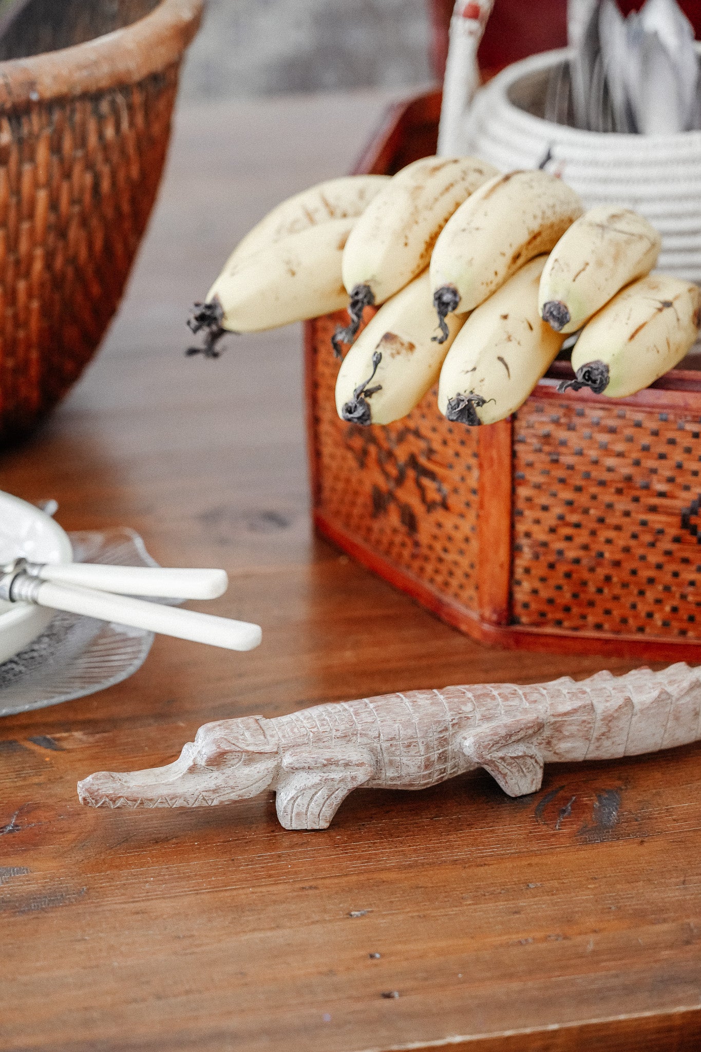 Vintage Wooden Crocodile