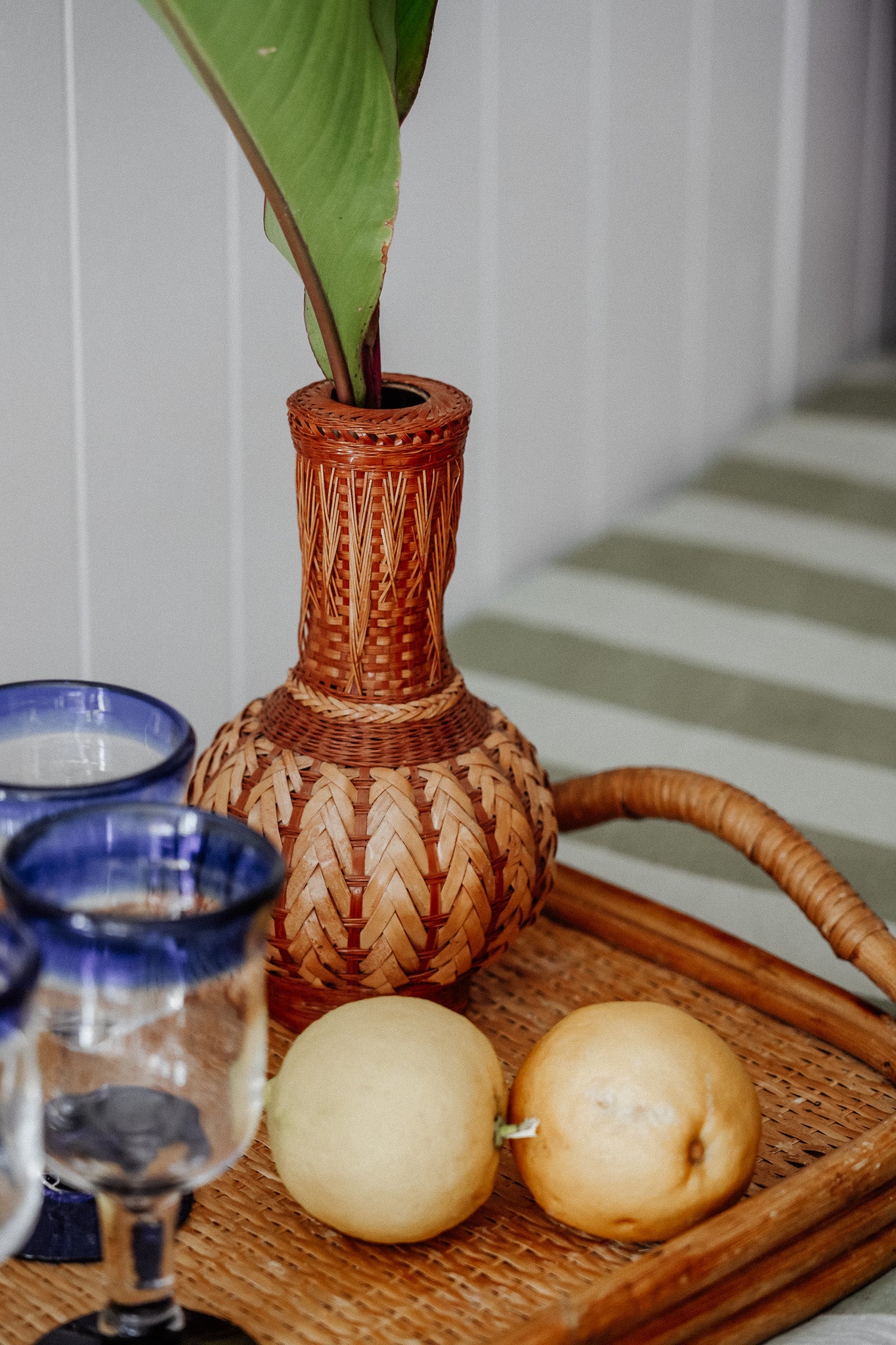 Vintage Wicker Woven Vase