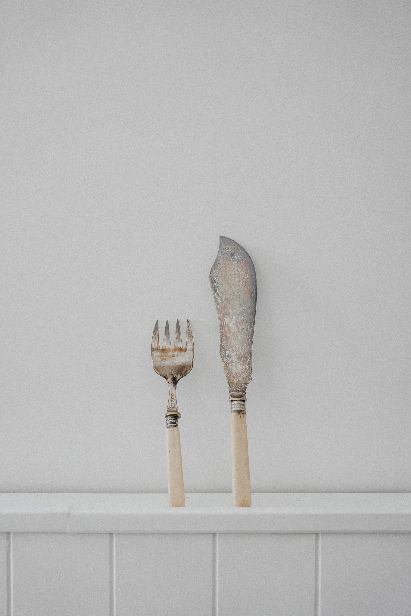 Vintage Fish Serving Knife & Fork Set