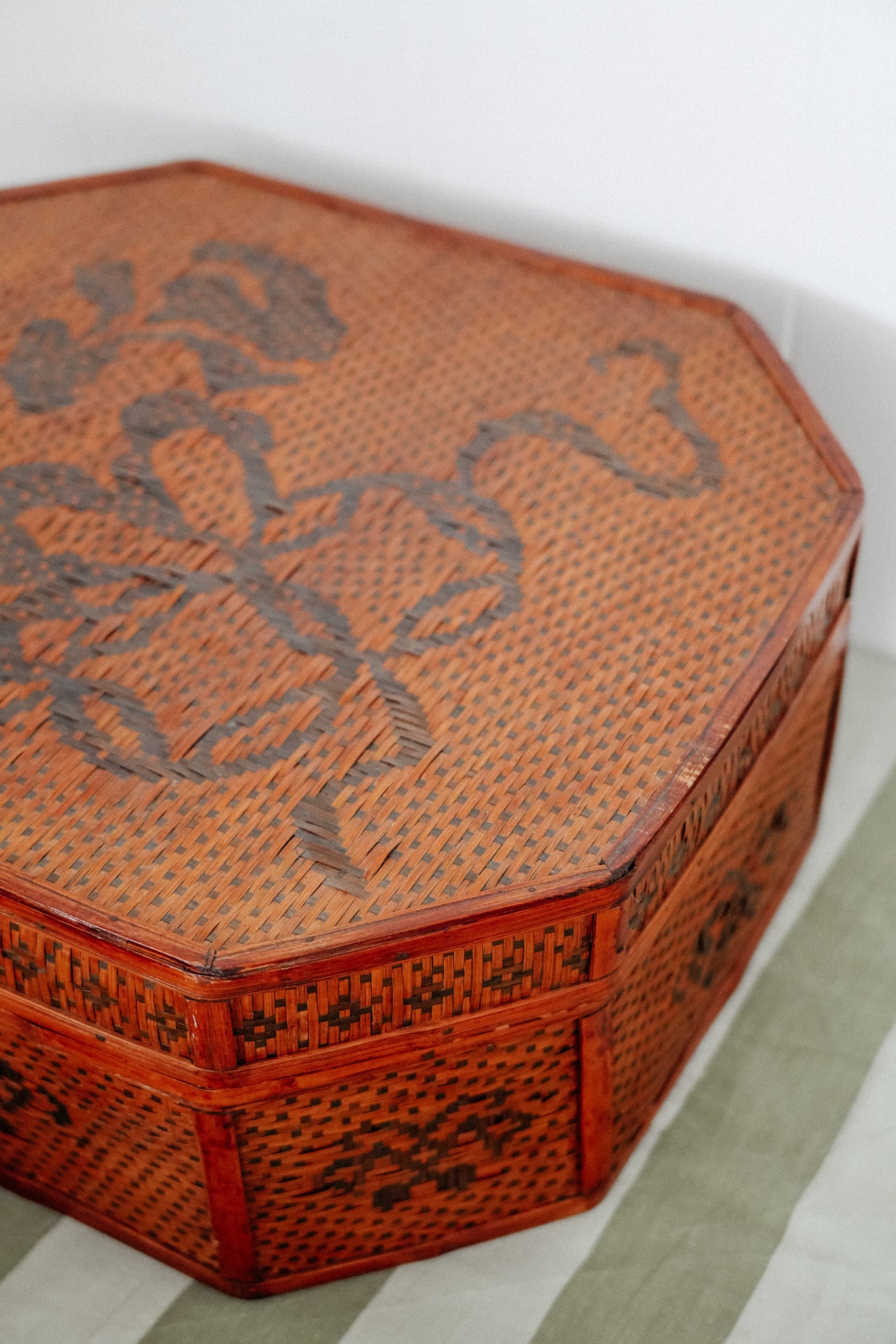 Chinese Lacquered Basket With Lid
