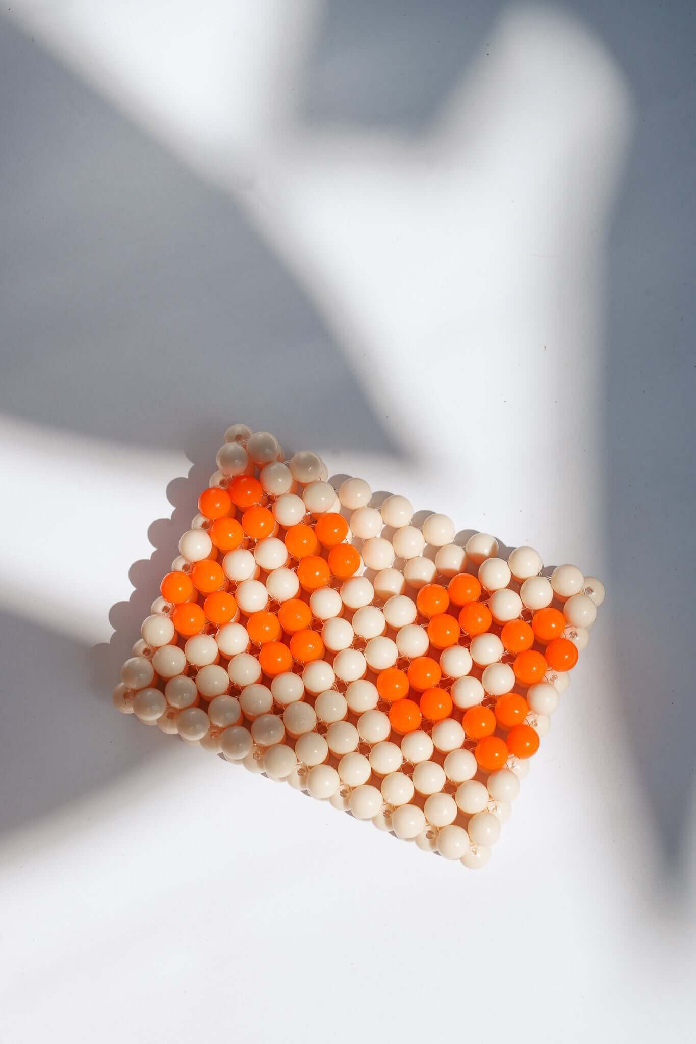 BEADED CARD HOLDER - CREAM/ORANGE by HIBISCUS THE LABEL Designer Homewares Furniture Australia