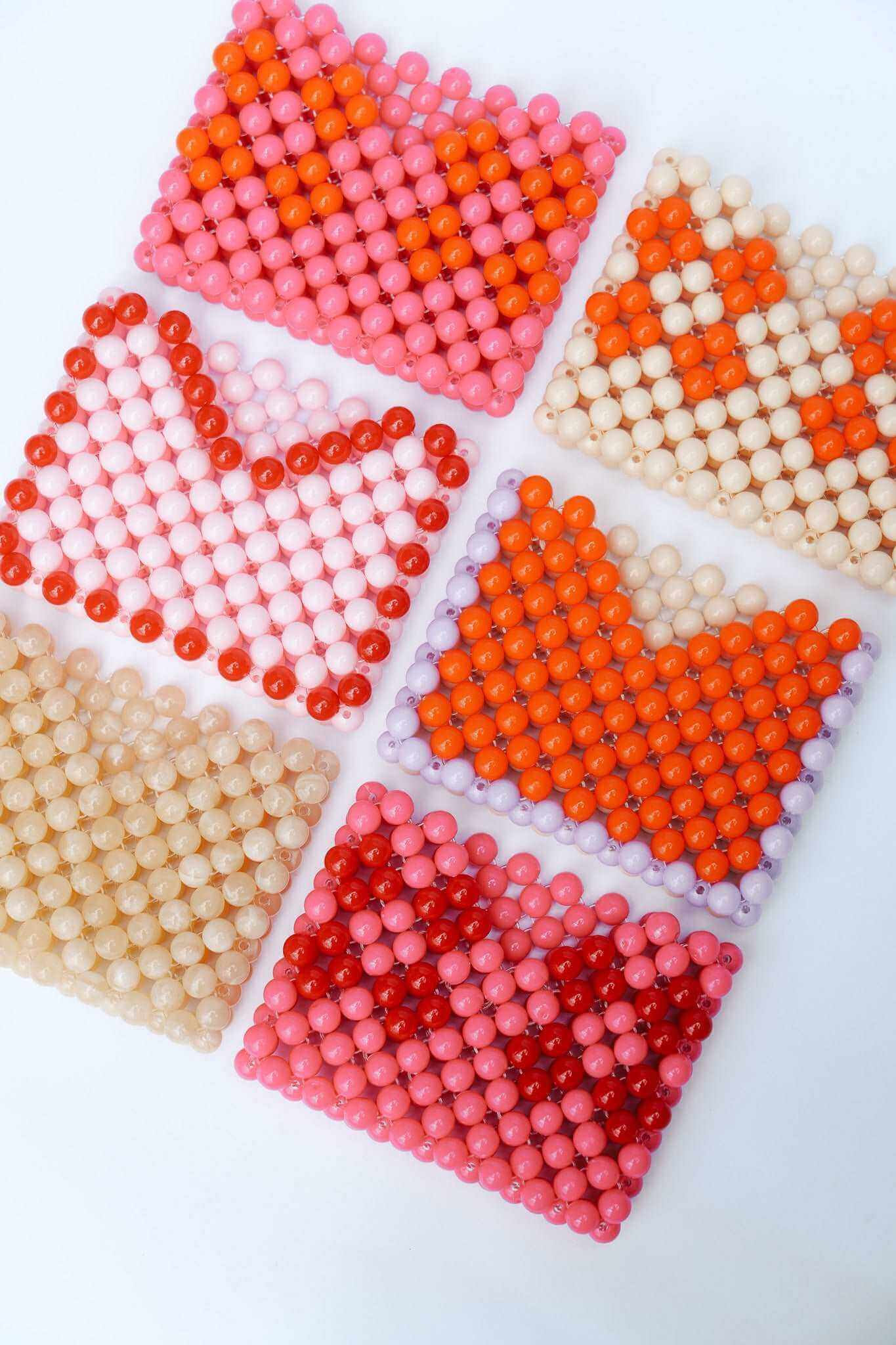 BEADED CARD HOLDER - CREAM/ORANGE by HIBISCUS THE LABEL Designer Homewares Furniture Australia