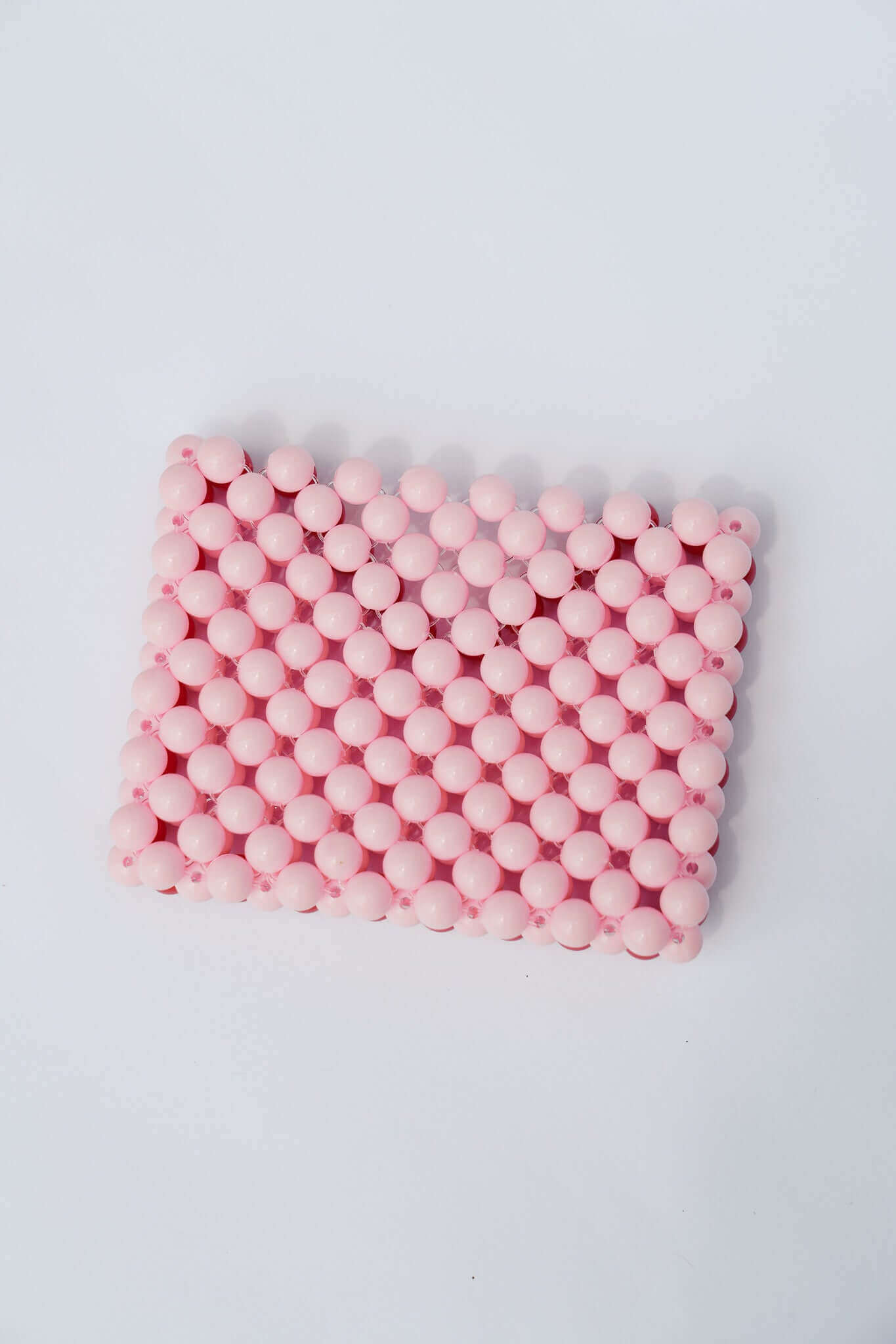 BEADED CARD HOLDER - PASTEL PINK/RED by HIBISCUS THE LABEL Designer Homewares Furniture Australia