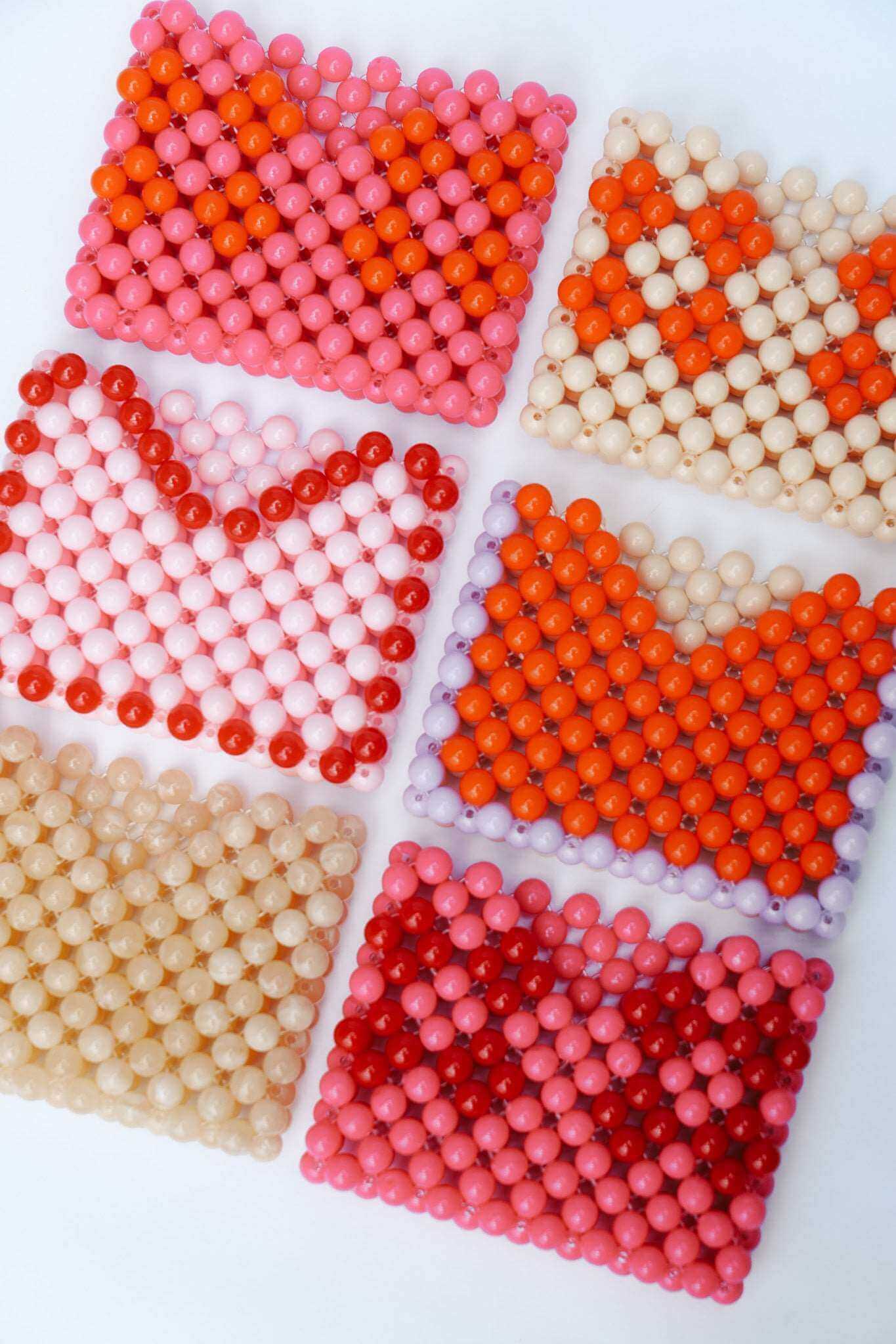 BEADED CARD HOLDER - PINK/ORANGE by HIBISCUS THE LABEL Designer Homewares Furniture Australia