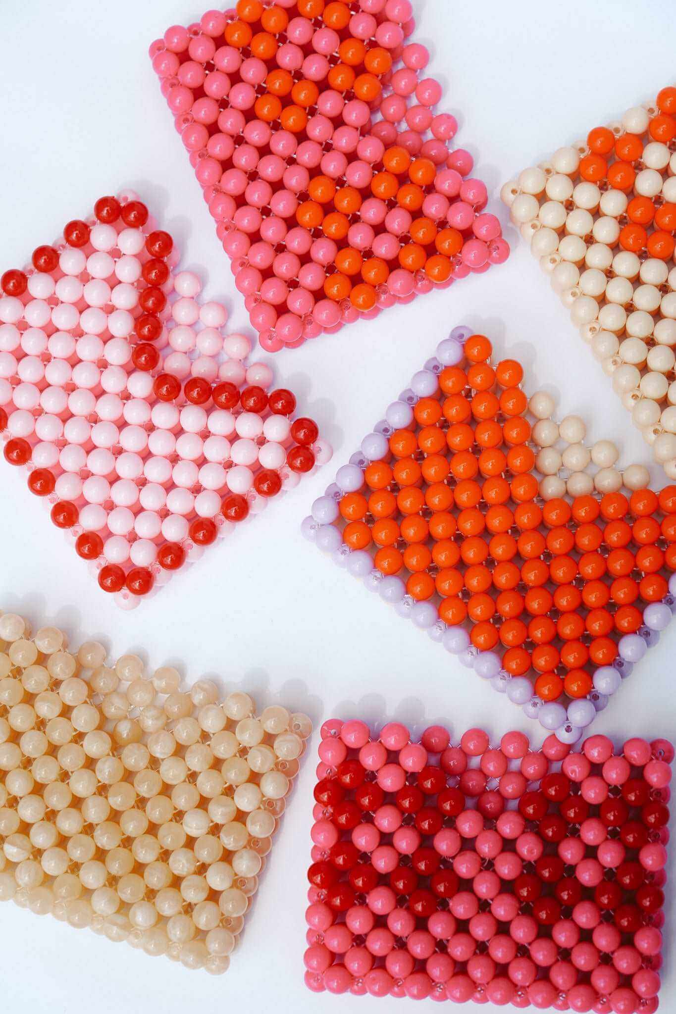 BEADED CARD HOLDER - PINK/ORANGE by HIBISCUS THE LABEL Designer Homewares Furniture Australia