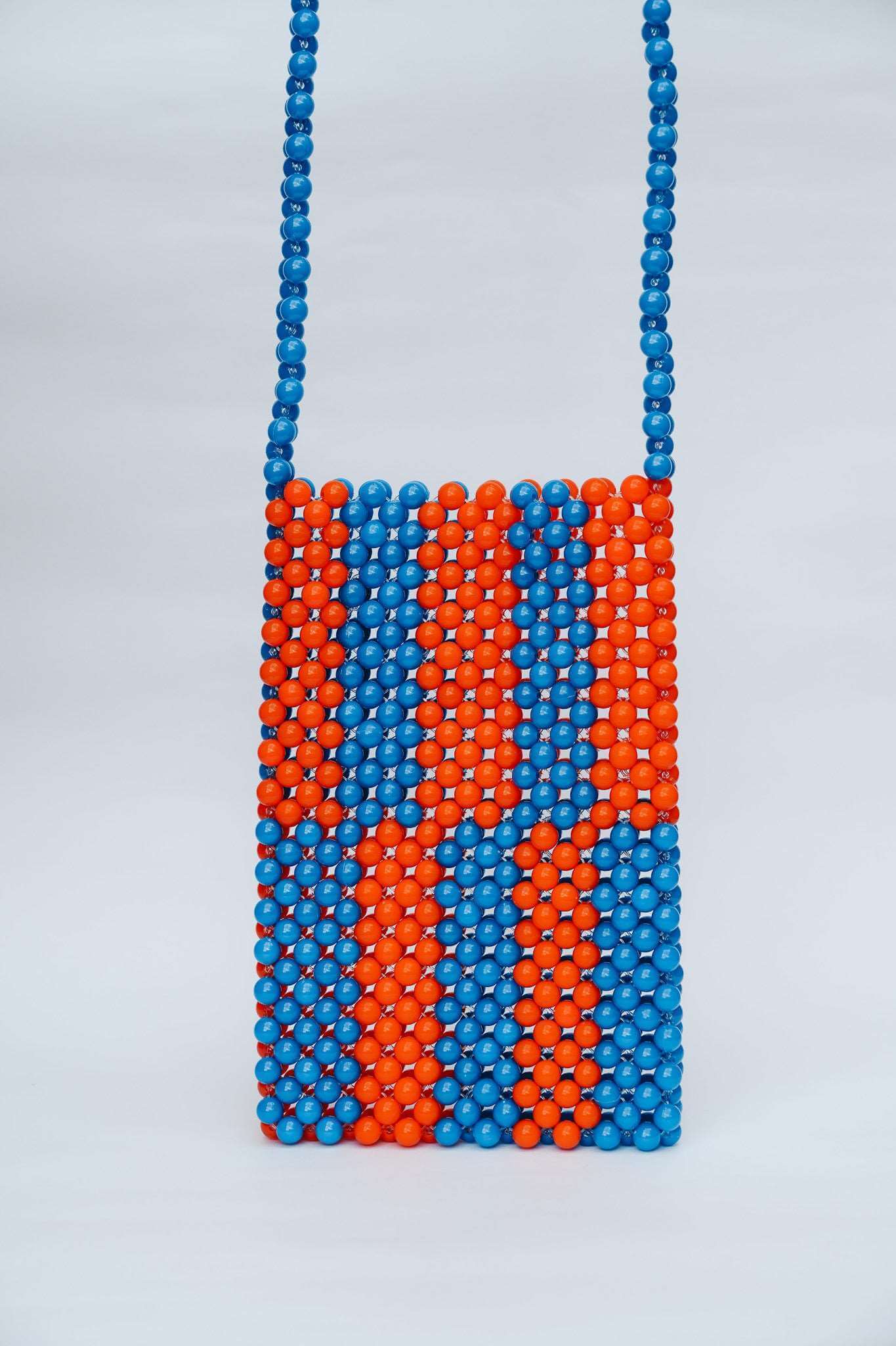 BEADED PHONE BAG - BLUE/ORANGE by HIBISCUS THE LABEL Designer Homewares Furniture Australia