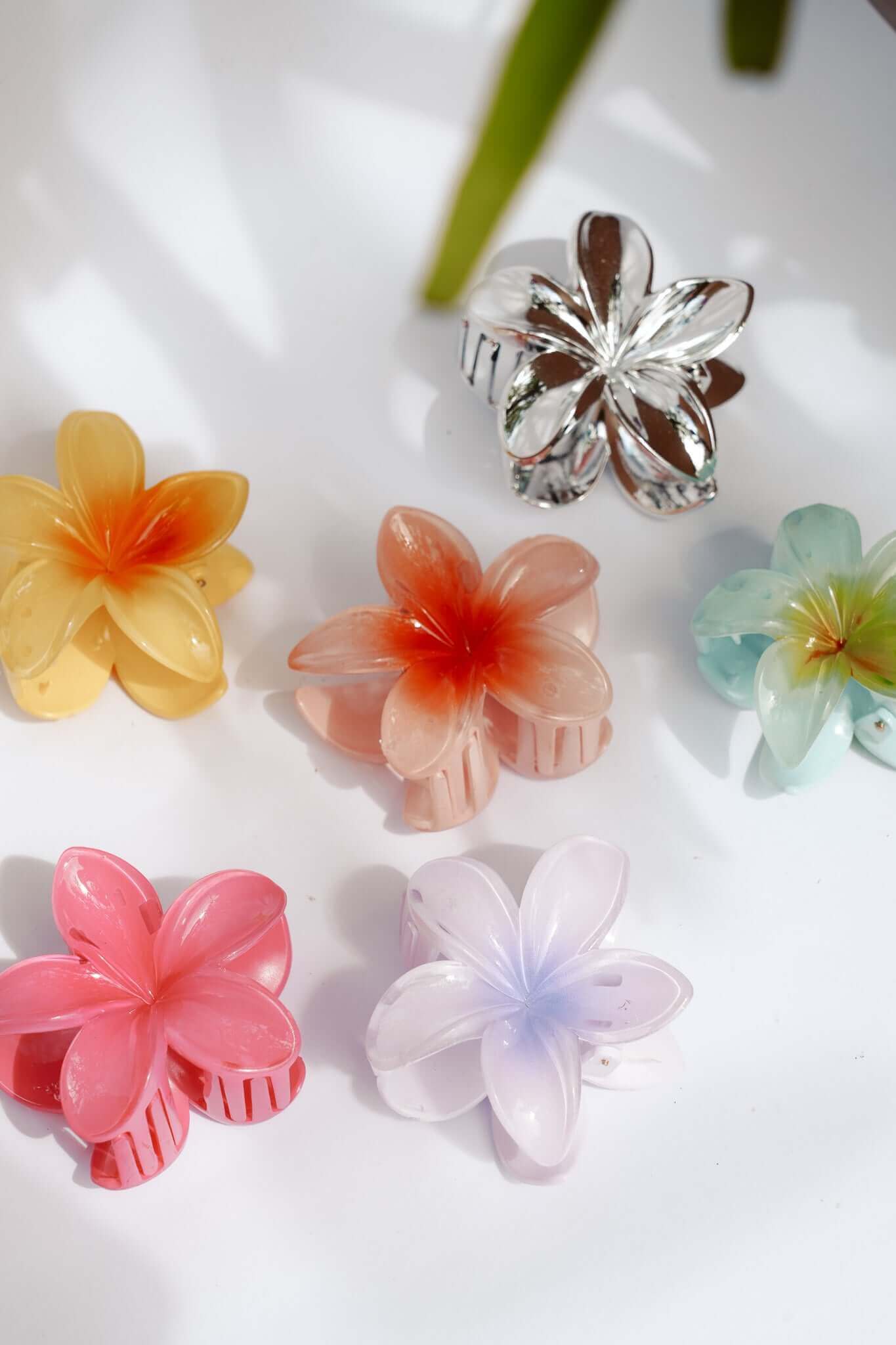 FRANGIPANI HAIR CLIPS - SILVER by HIBISCUS THE LABEL Designer Homewares Furniture Australia
