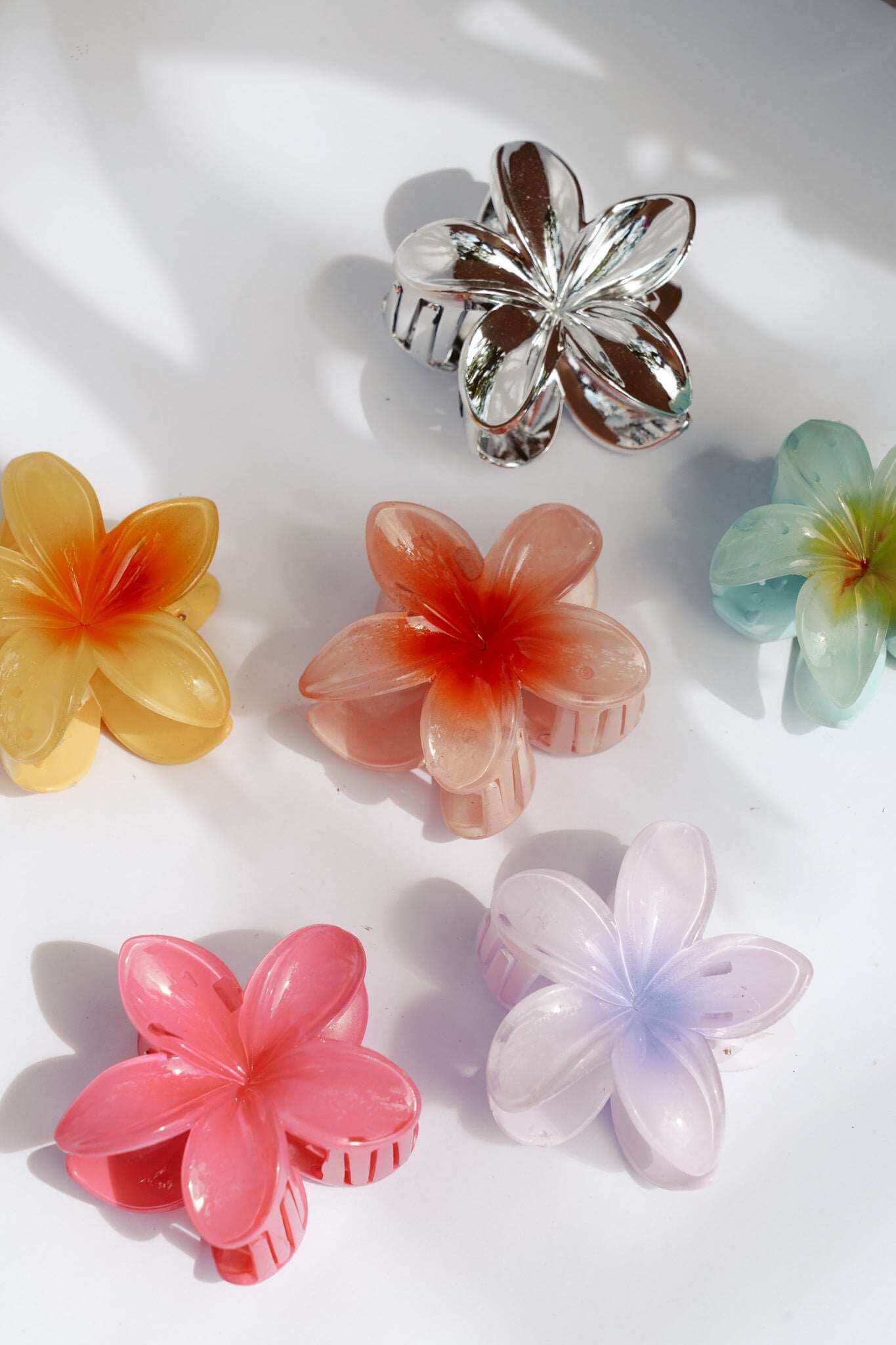FRANGIPANI HAIR CLIPS - SILVER by HIBISCUS THE LABEL Designer Homewares Furniture Australia