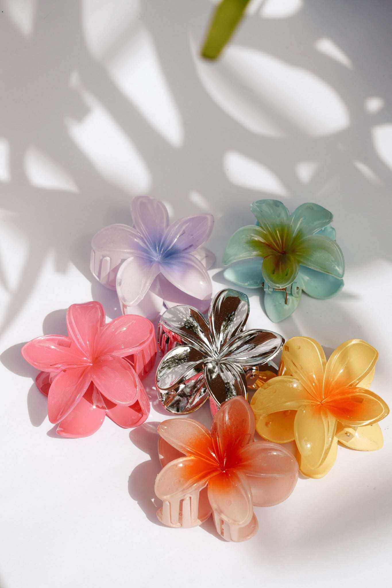 FRANGIPANI HAIR CLIPS - SILVER by HIBISCUS THE LABEL Designer Homewares Furniture Australia