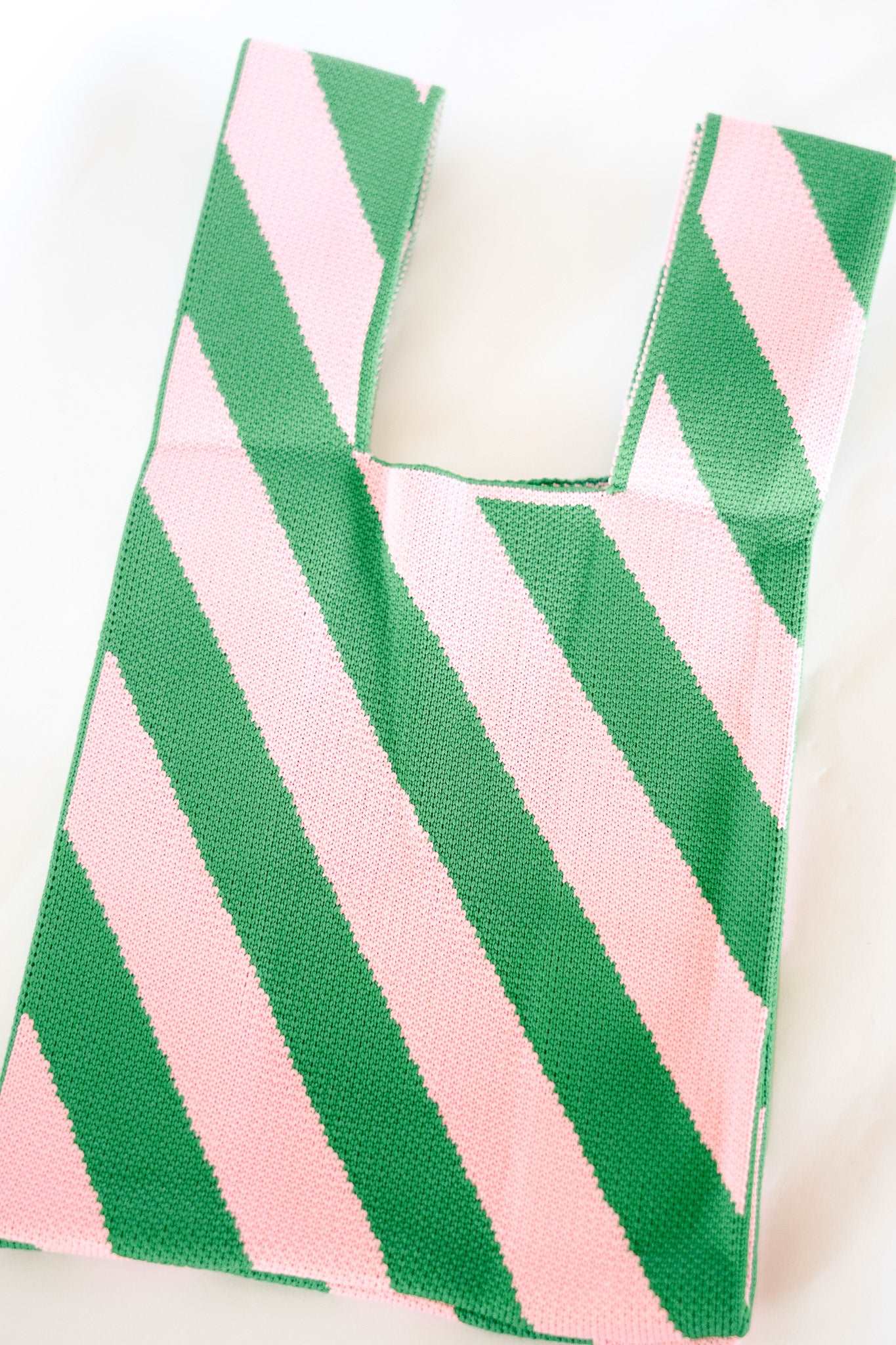 THE FIESTA BAGS Color: Green Pink Stripe by HIBISCUS THE LABEL Designer Homewares Furniture Australia