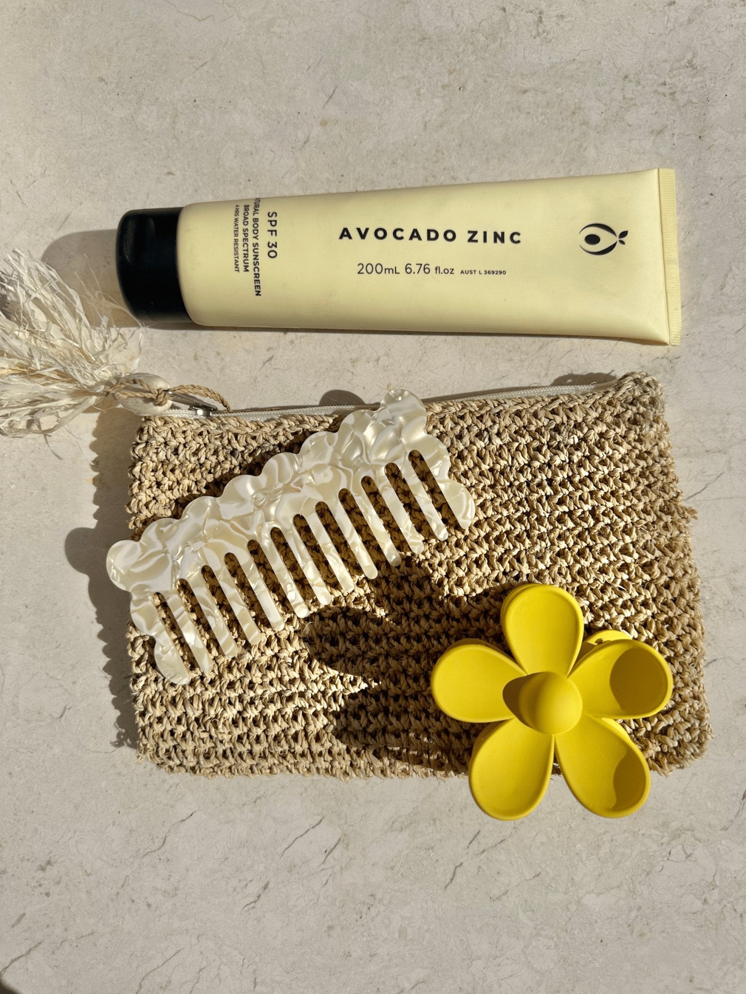 THE FLOWER POWER HAIR CLIP YELLOW Color: YELLOW by HIBISCUS THE LABEL Designer Homewares Furniture Australia