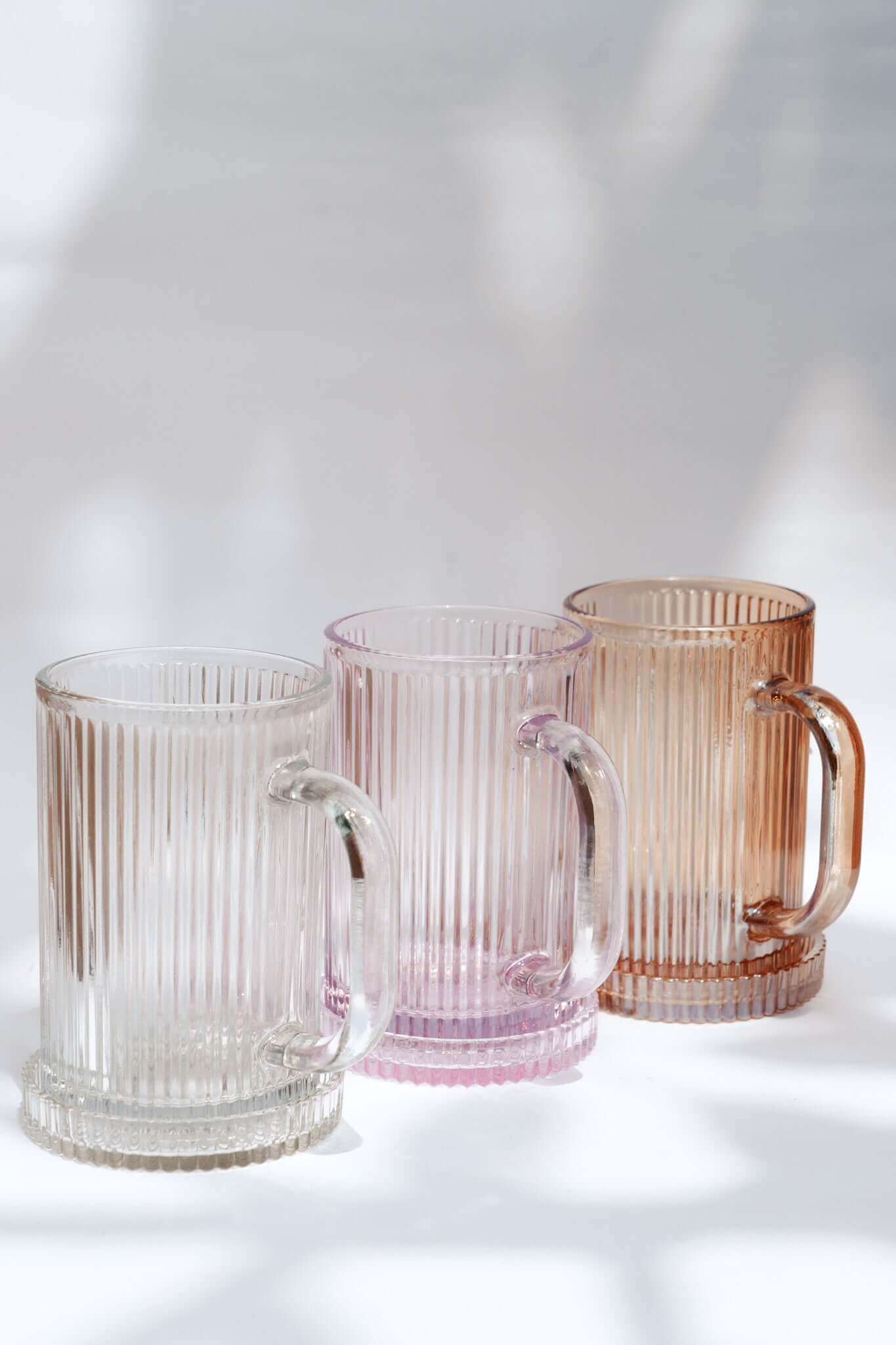 THE HARLEE GLASS MUGS Color: Clear by HIBISCUS THE LABEL Designer Homewares Furniture Australia