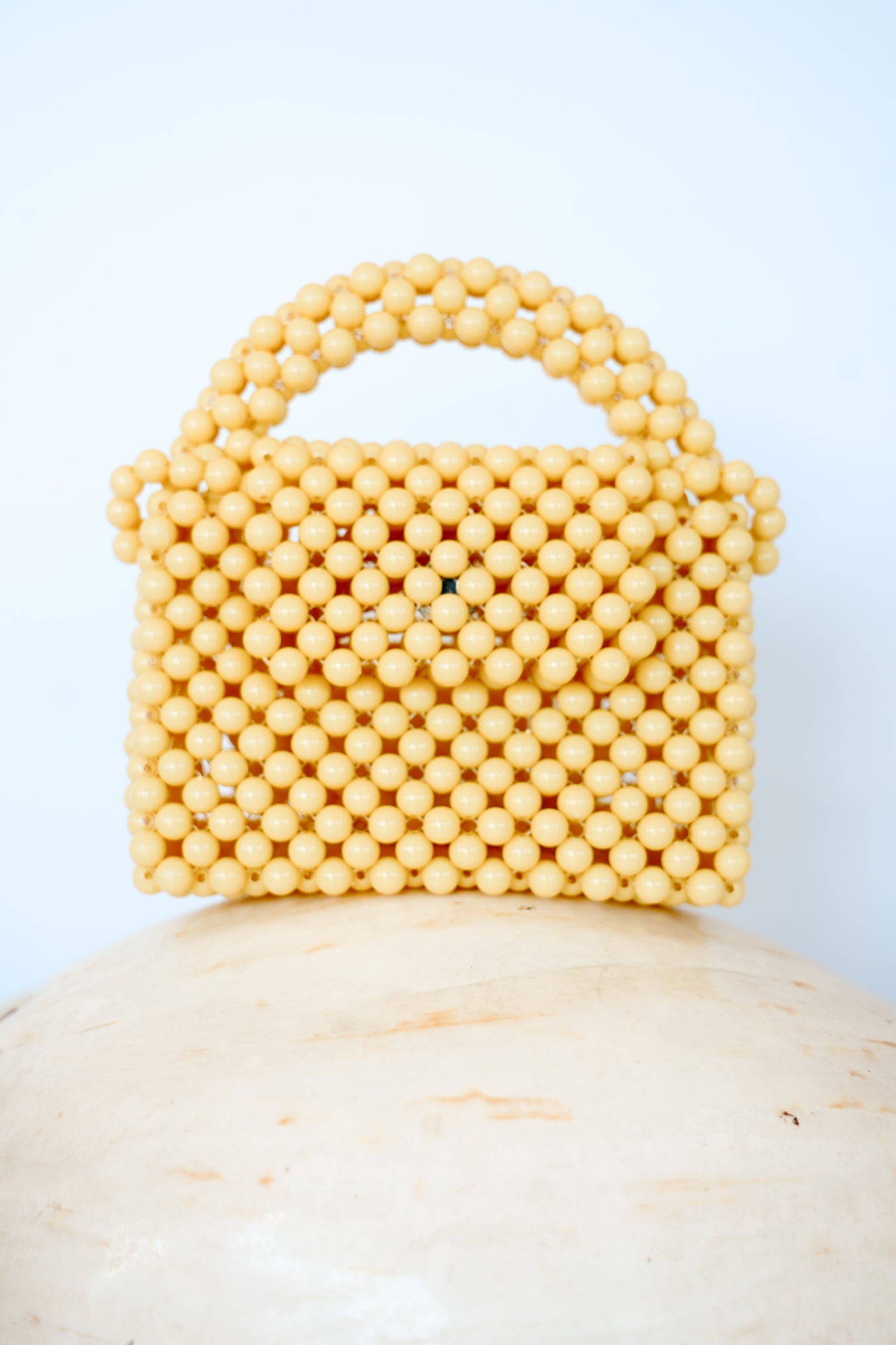THE KIWI BEADED HANDBAG Color: Soft Yellow by HIBISCUS THE LABEL Designer Homewares Furniture Australia