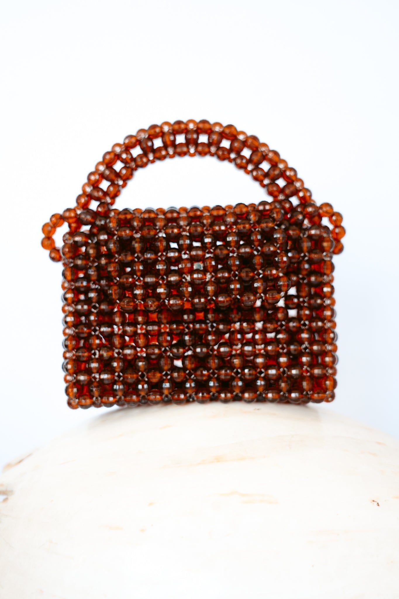 THE KIWI BEADED HANDBAG Color: Translucent Brown by HIBISCUS THE LABEL Designer Homewares Furniture Australia