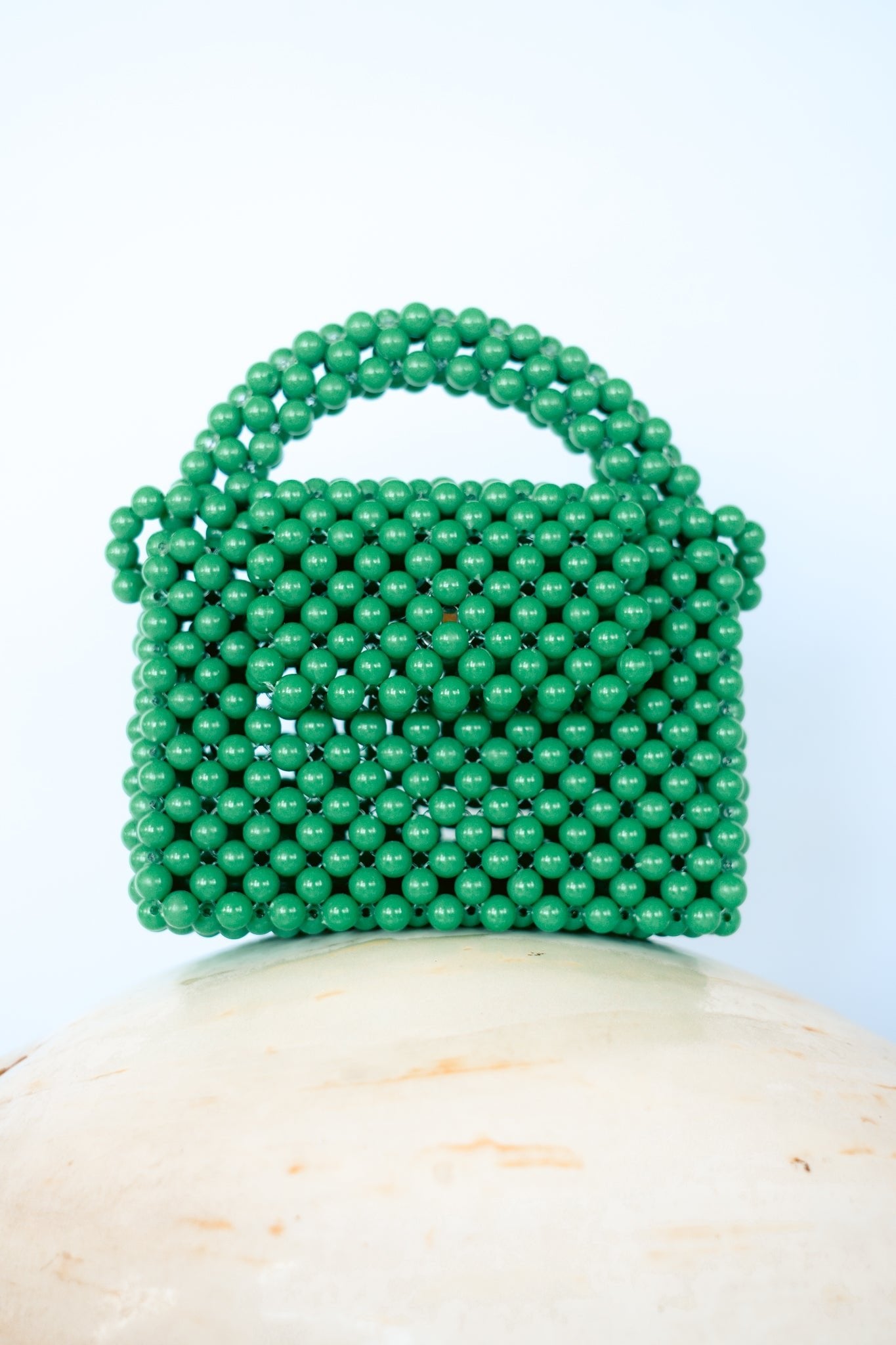 THE KIWI BEADED HANDBAG Color: Bright Green by HIBISCUS THE LABEL Designer Homewares Furniture Australia