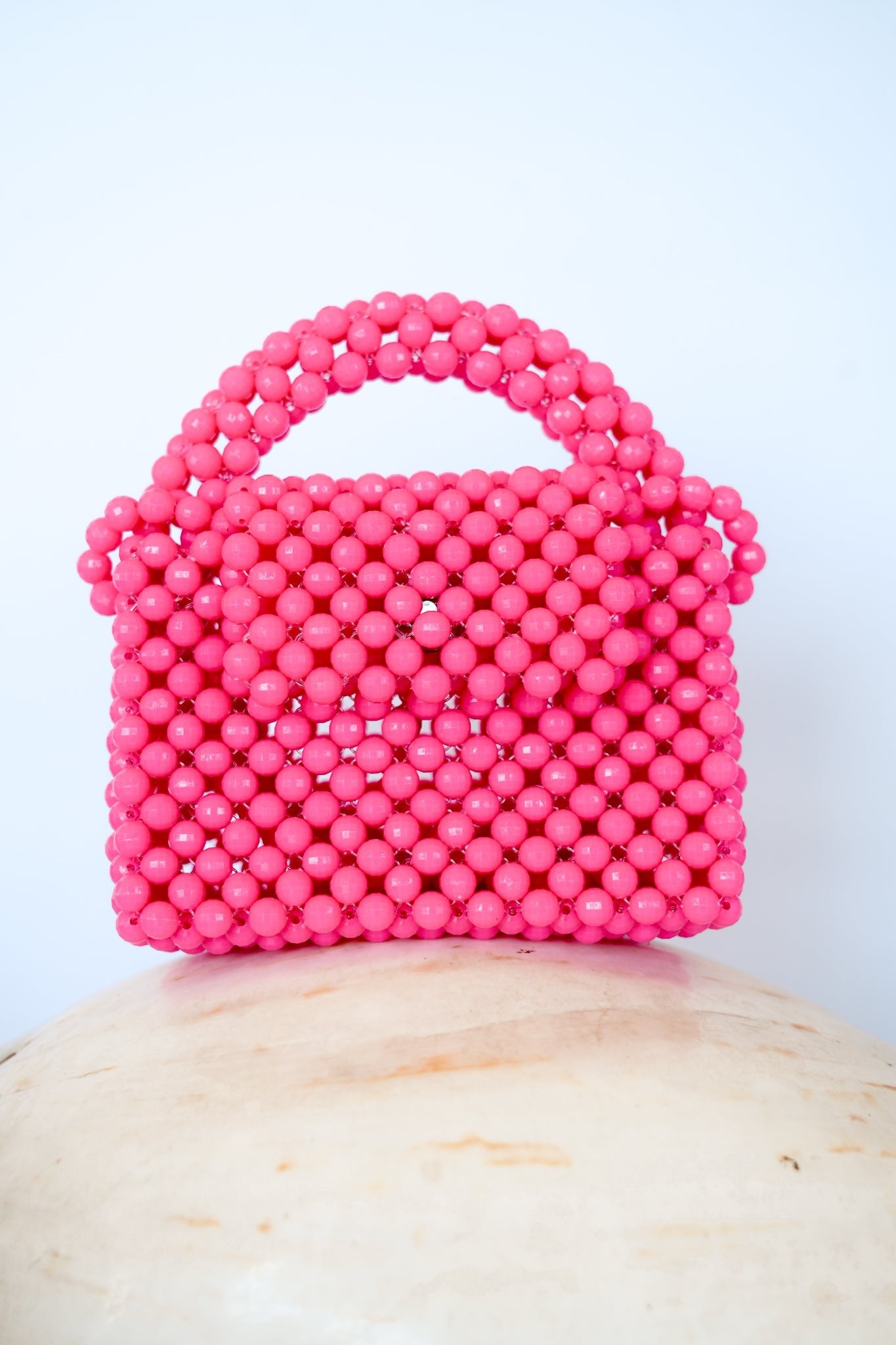 THE KIWI BEADED HANDBAG Color: Bright Pink by HIBISCUS THE LABEL Designer Homewares Furniture Australia