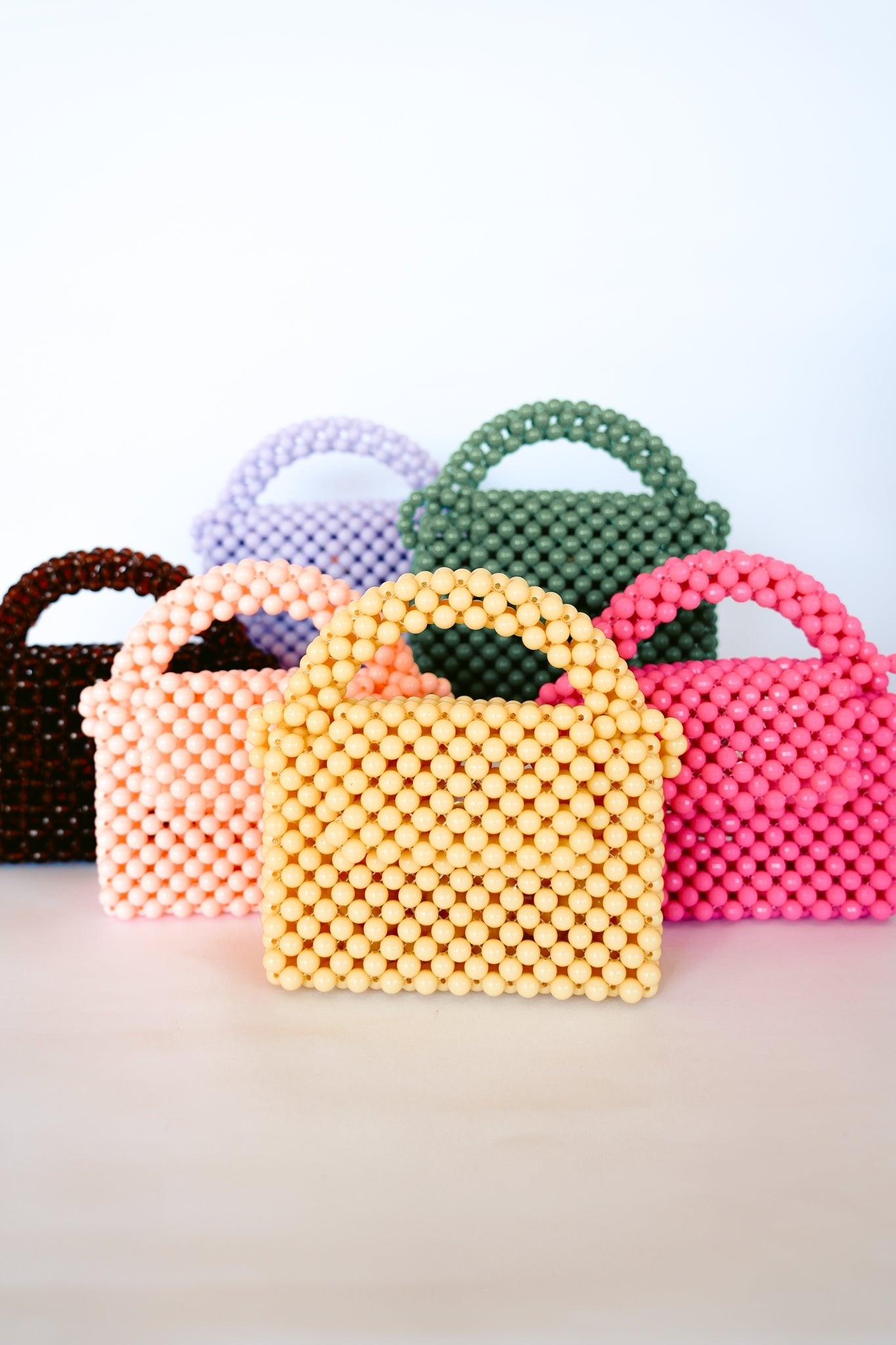 THE KIWI BEADED HANDBAG Color: Translucent Brown by HIBISCUS THE LABEL Designer Homewares Furniture Australia