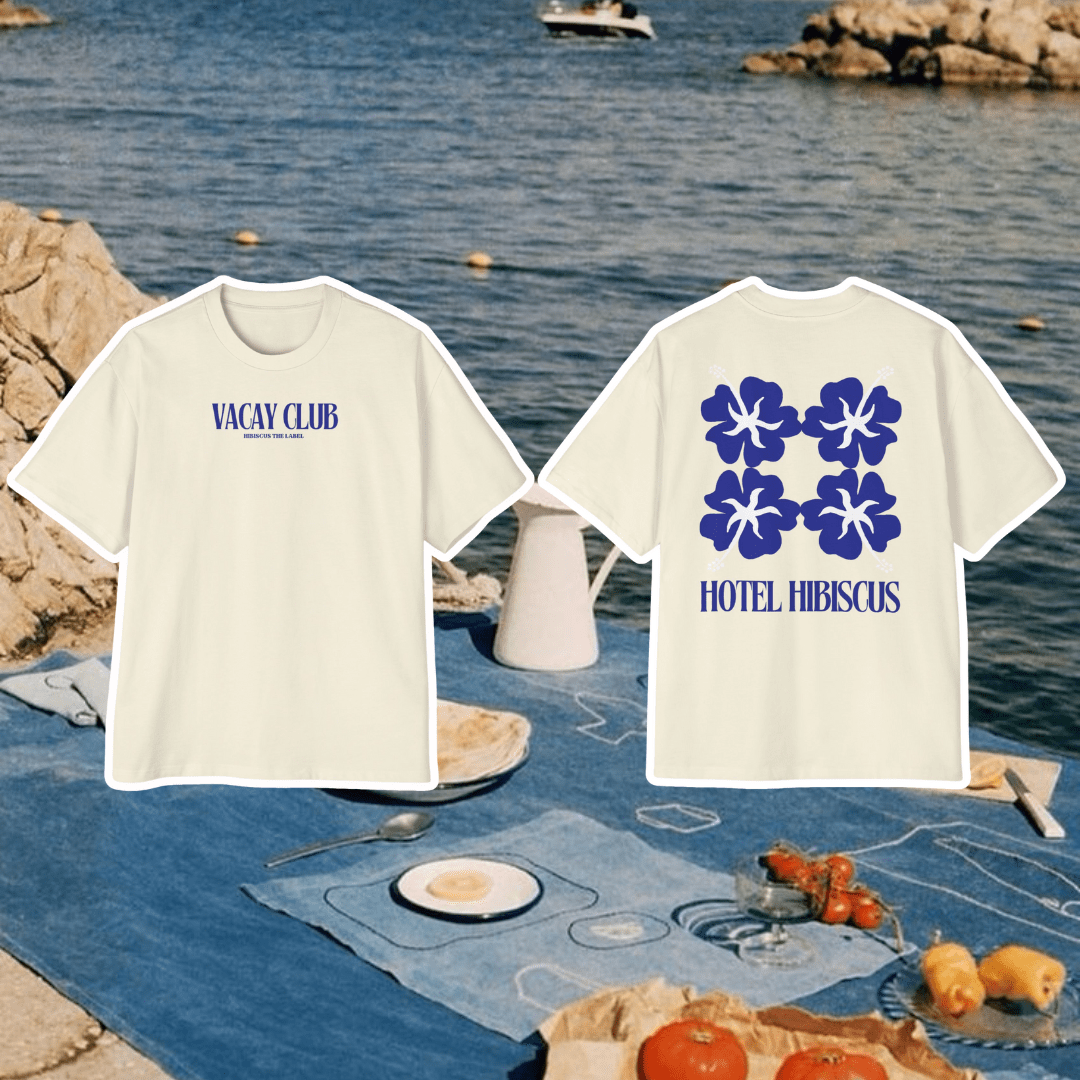 HOTEL HIBISCUS TEE - BLUE