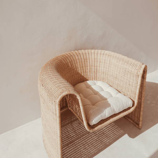 THE RICO CHAIR By | Rattan Off-White Cushion | Black Salt Co