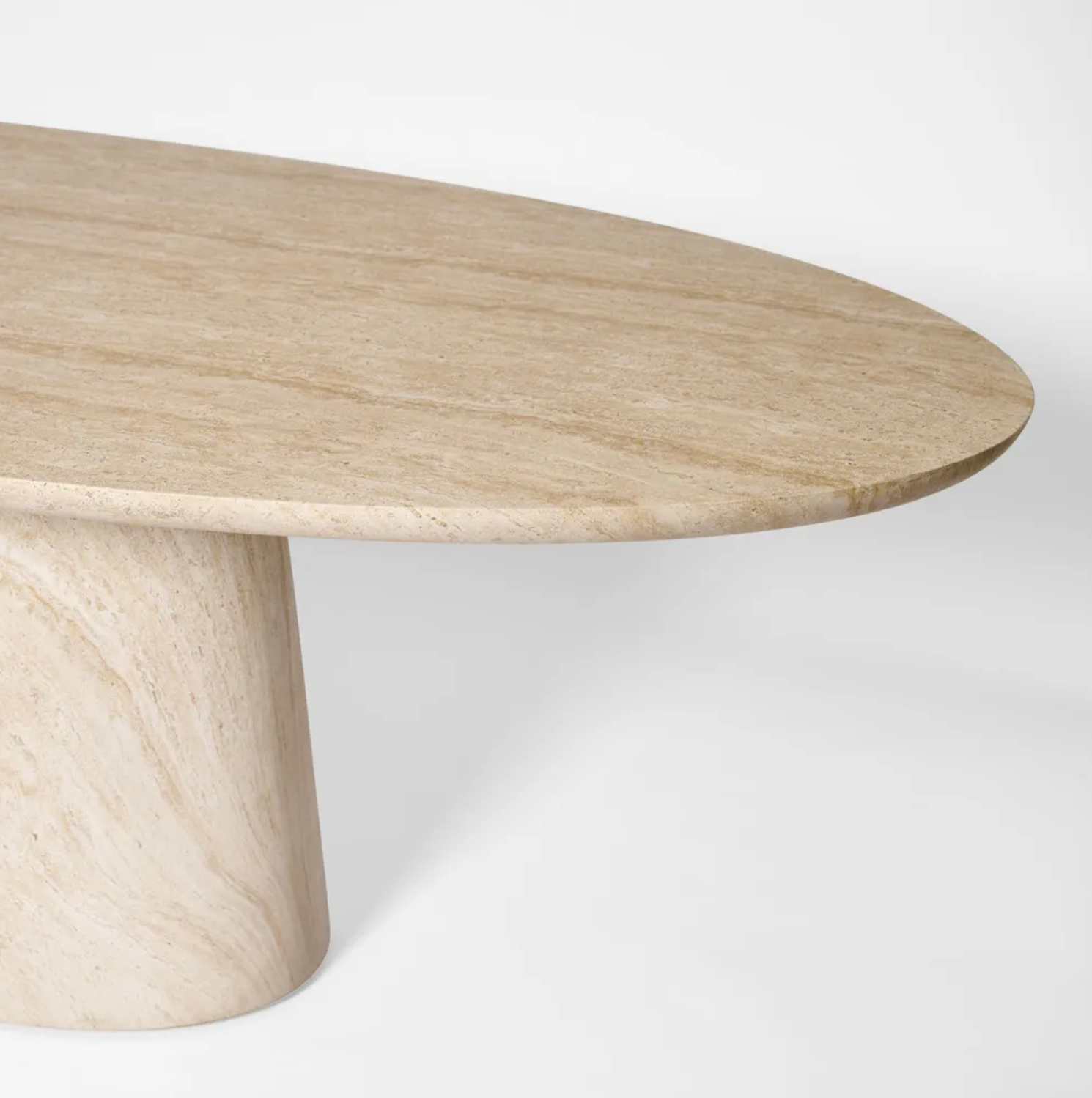 CORSICA OVAL DINING TABLE IVORY TRAVERTINE LOOK - OUTDOOR