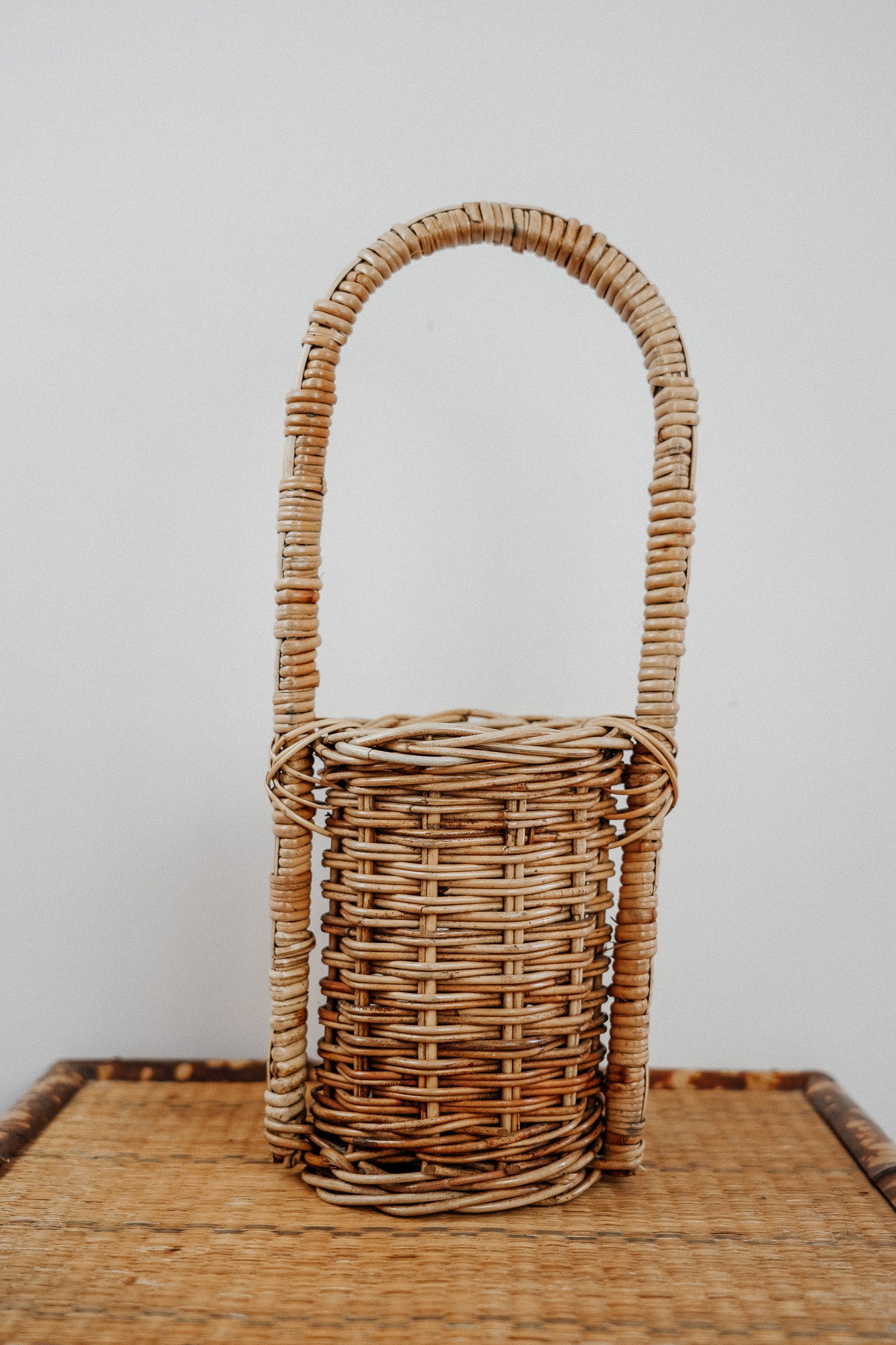 Vintage Cane Bottle Holder