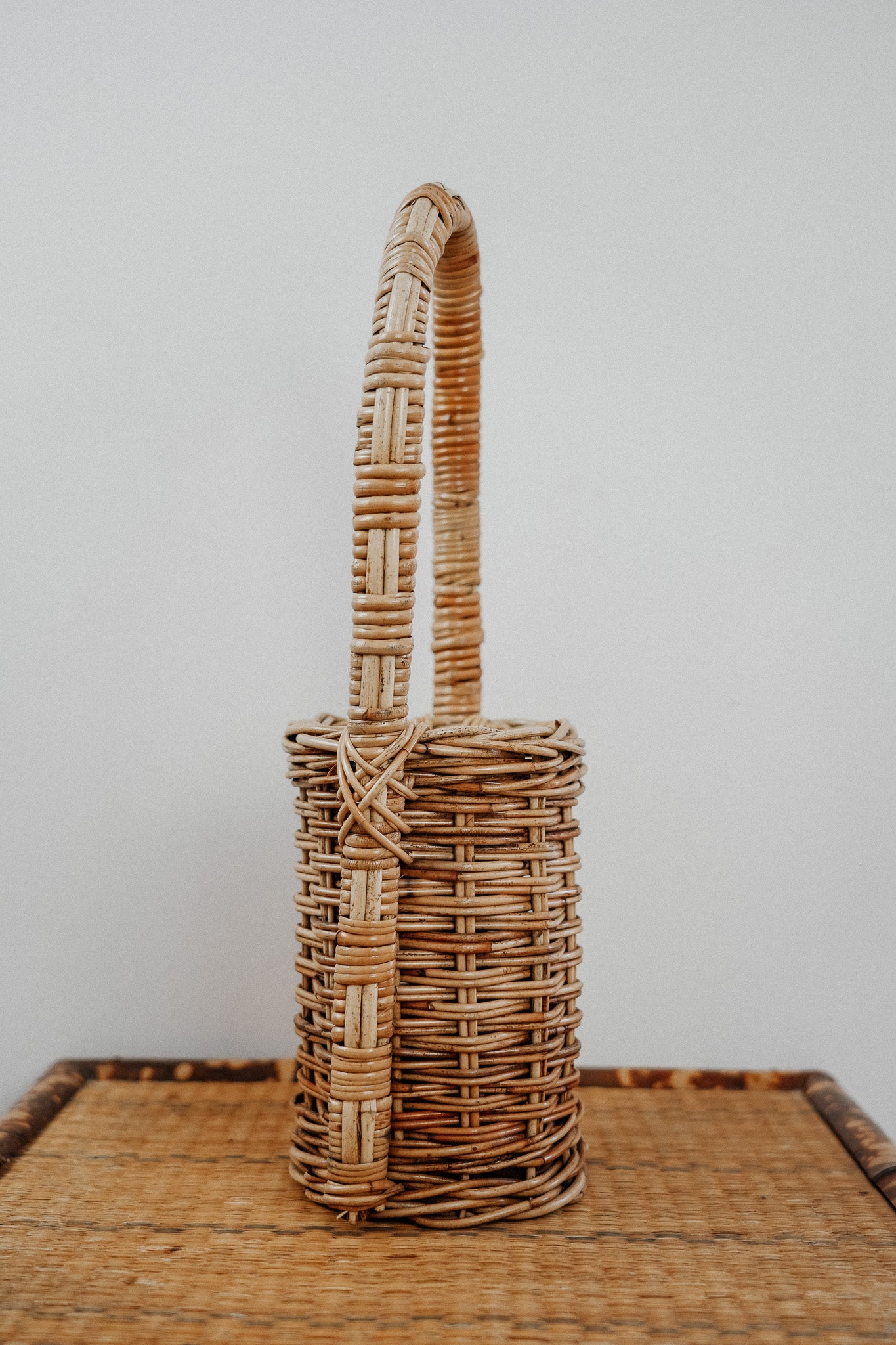 Vintage Cane Bottle Holder