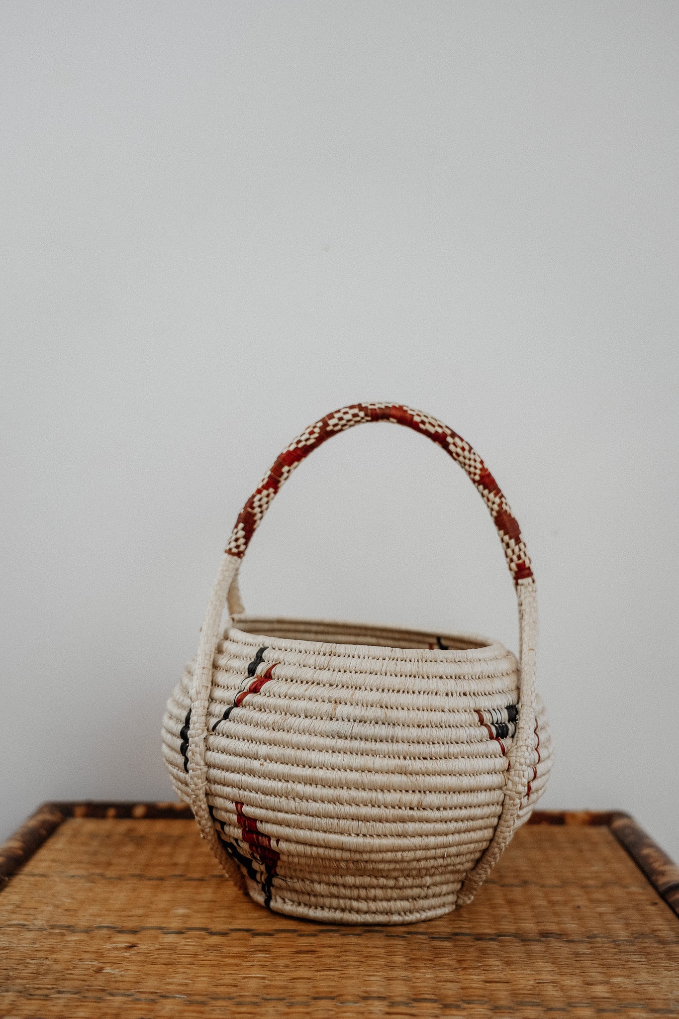 Vintage Cream Woven Basket