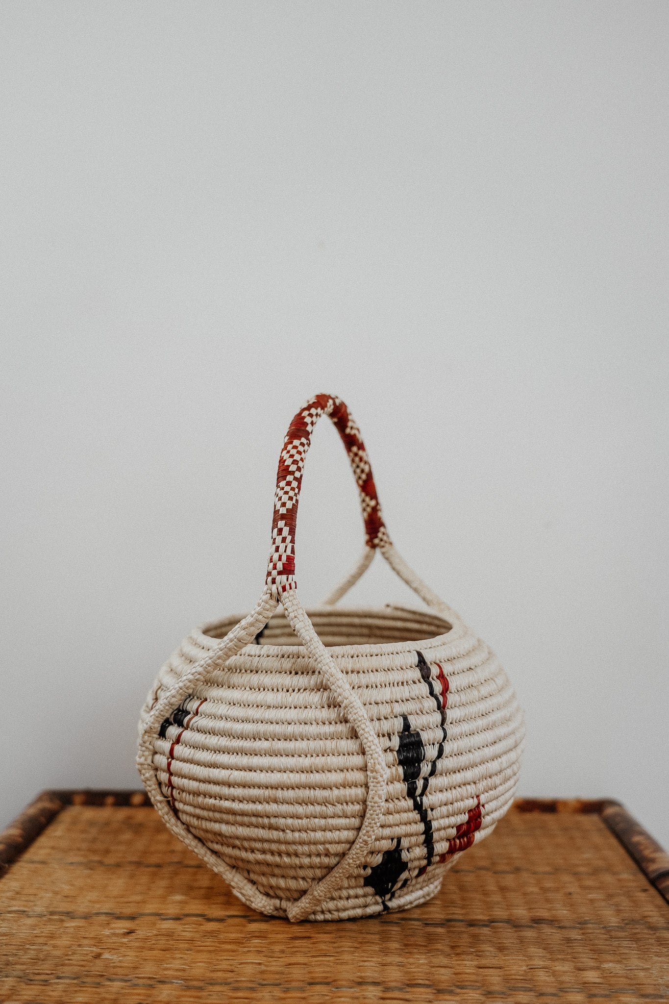 Vintage Cream Woven Basket