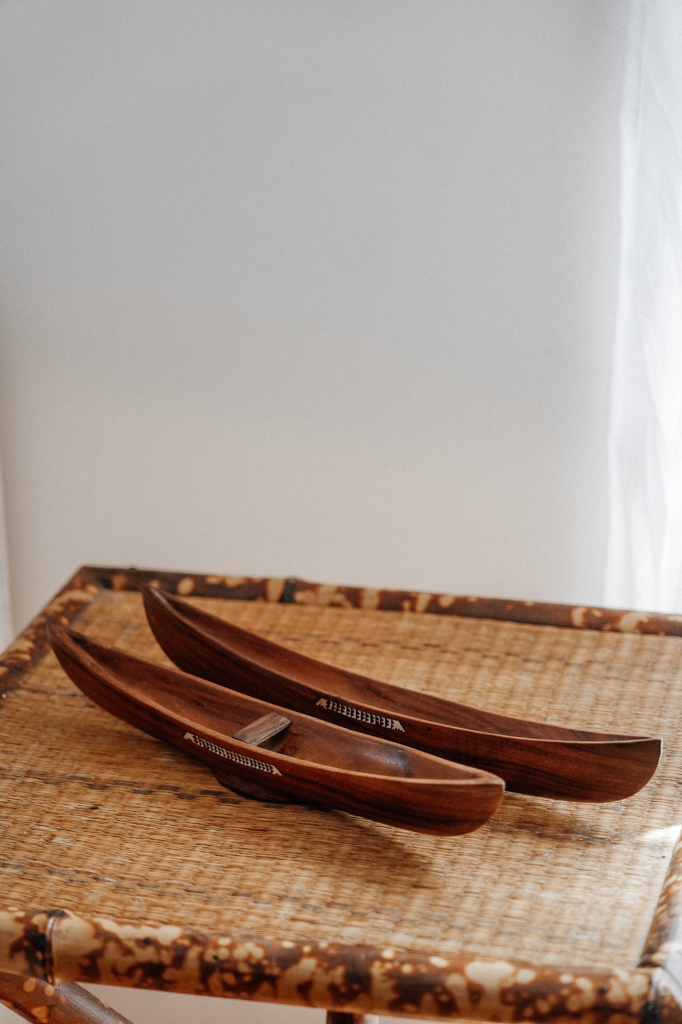 Vintage Wooden Canoes (Set of 2)