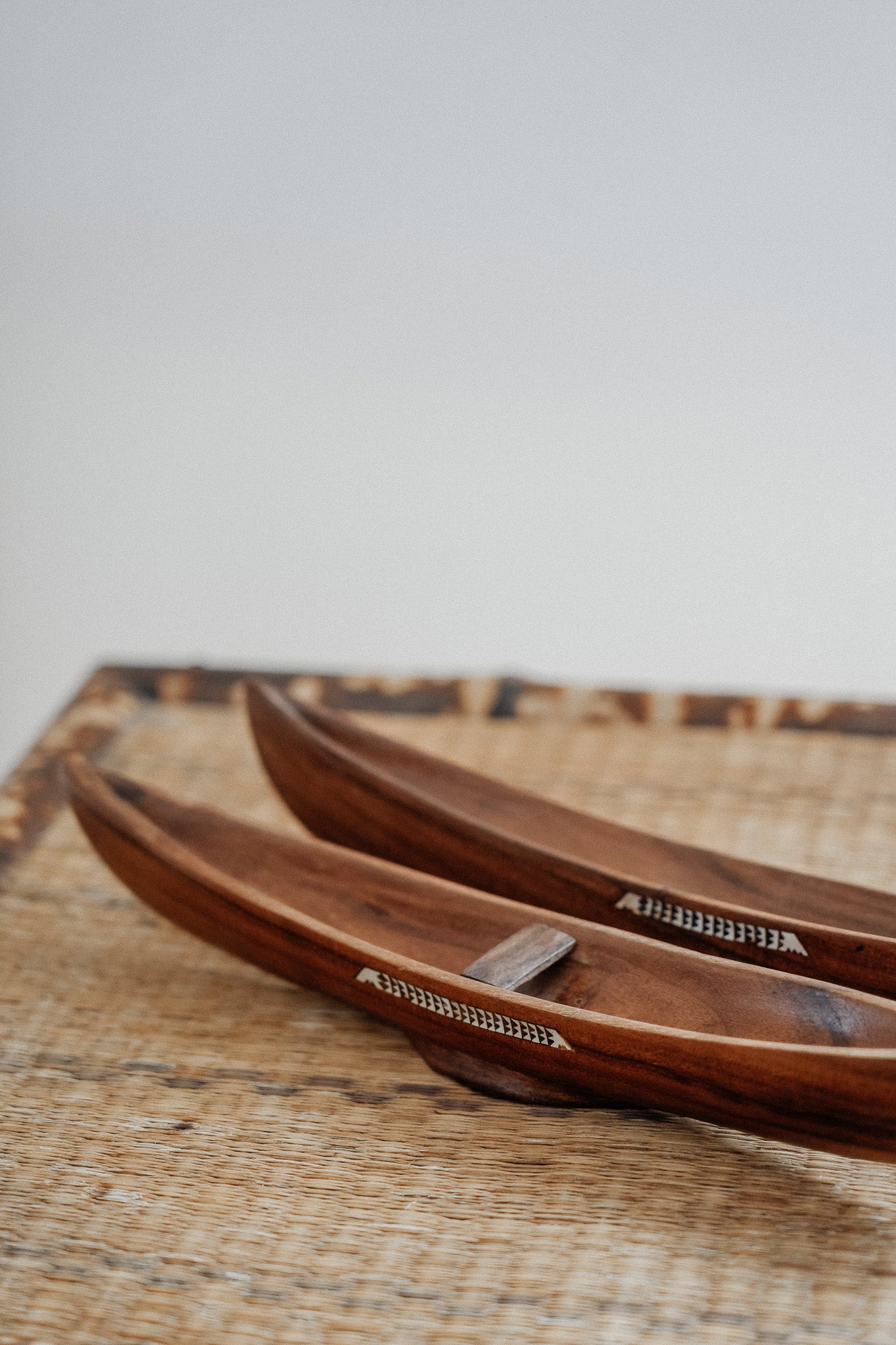 Vintage Wooden Canoes (Set of 2)
