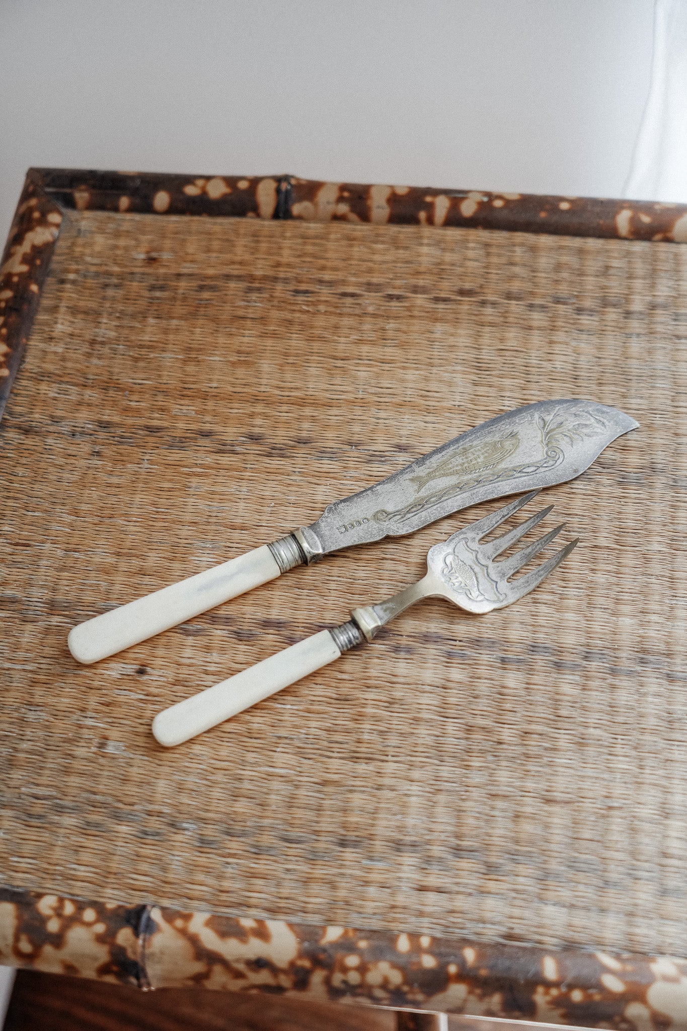 Vintage Fish Serving Knife & Fork Set