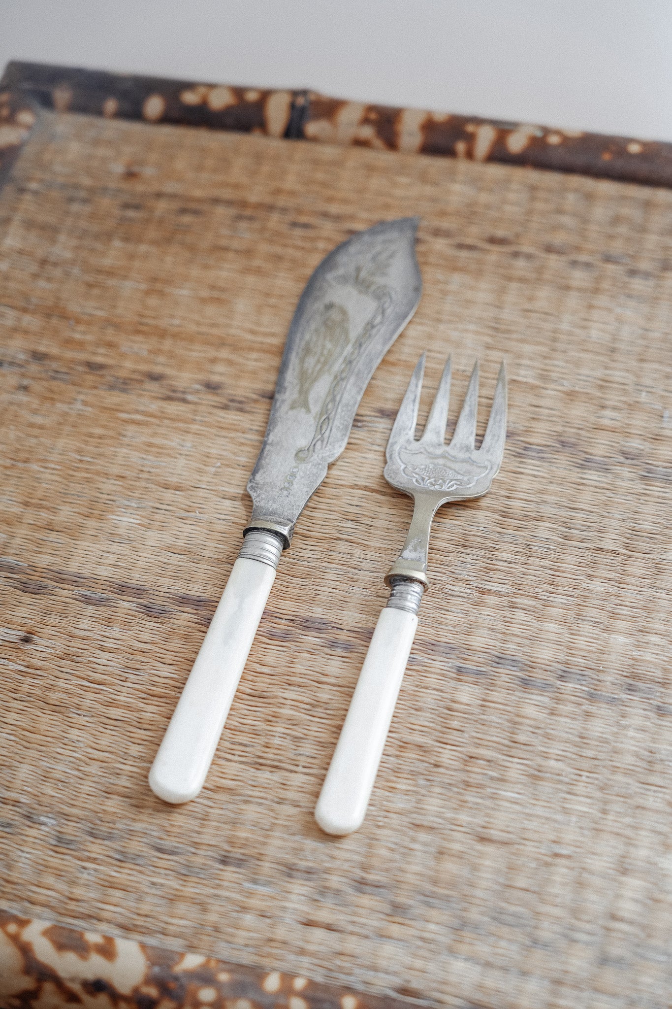 Vintage Fish Serving Knife & Fork Set