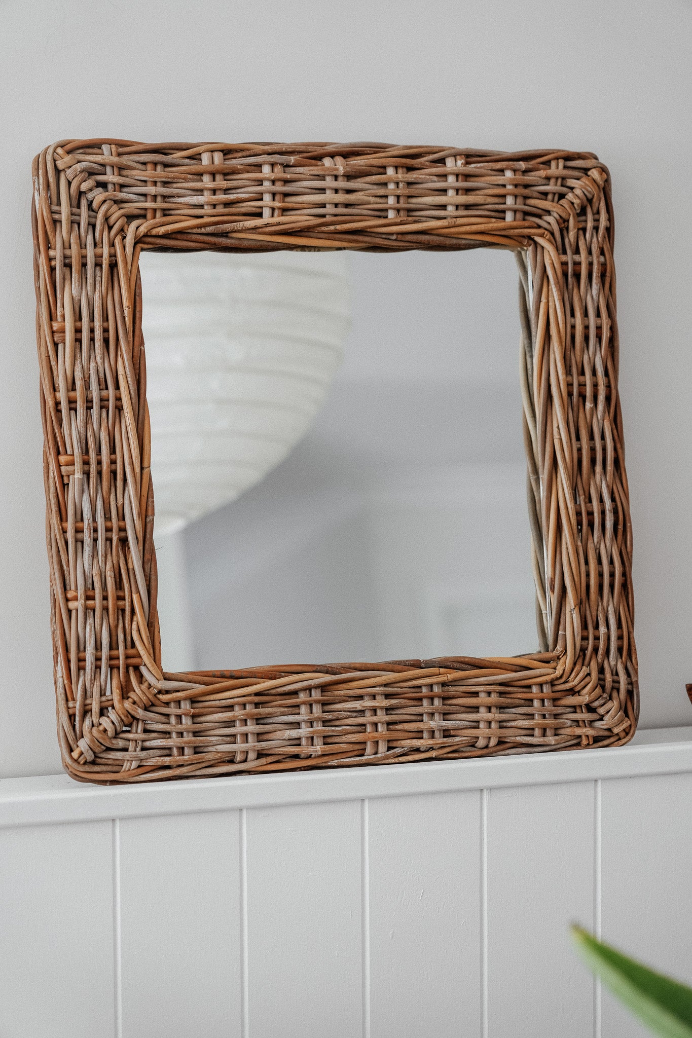 Vintage Natural Cane Mirror