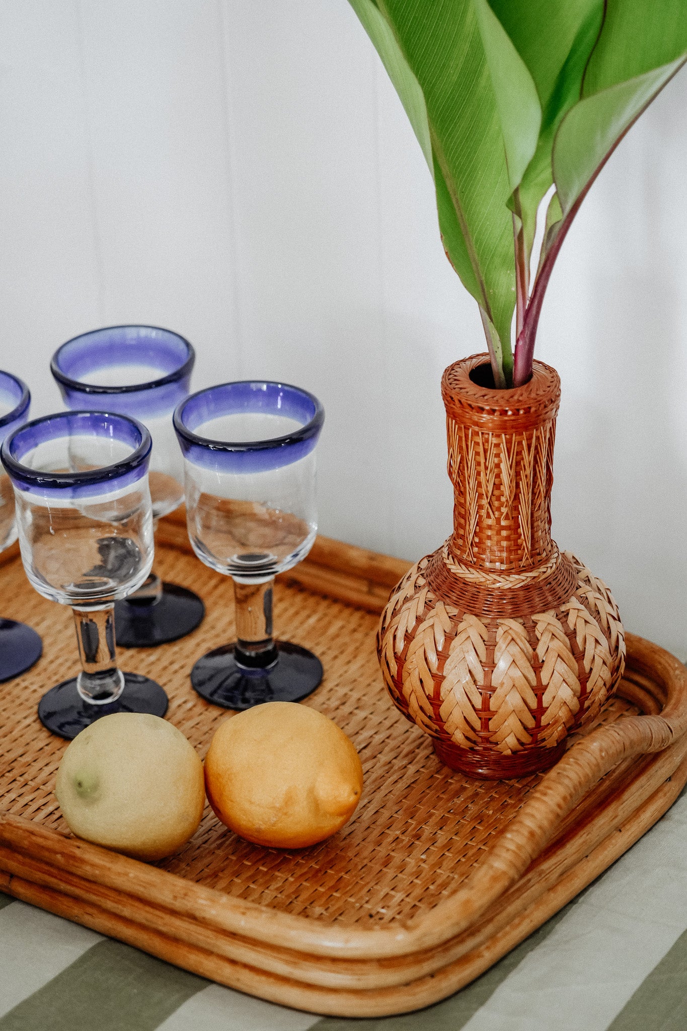 Vintage Rattan Serving Tray