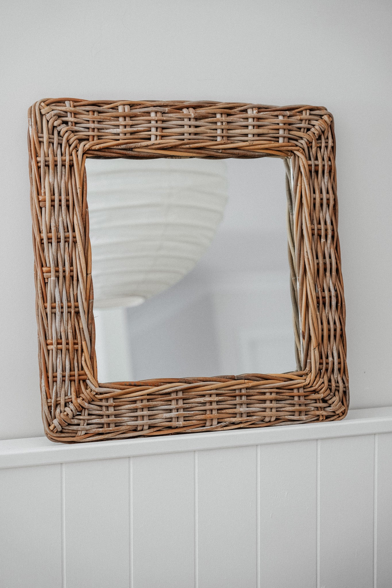 Vintage Natural Cane Mirror