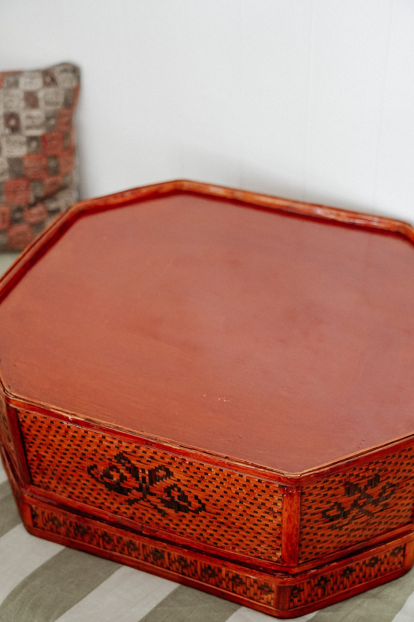 Chinese Lacquered Basket With Lid