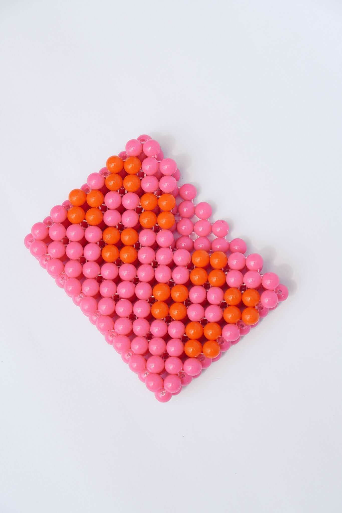 BEADED CARD HOLDER - PINK/ORANGE by HIBISCUS THE LABEL Designer Homewares Furniture Australia