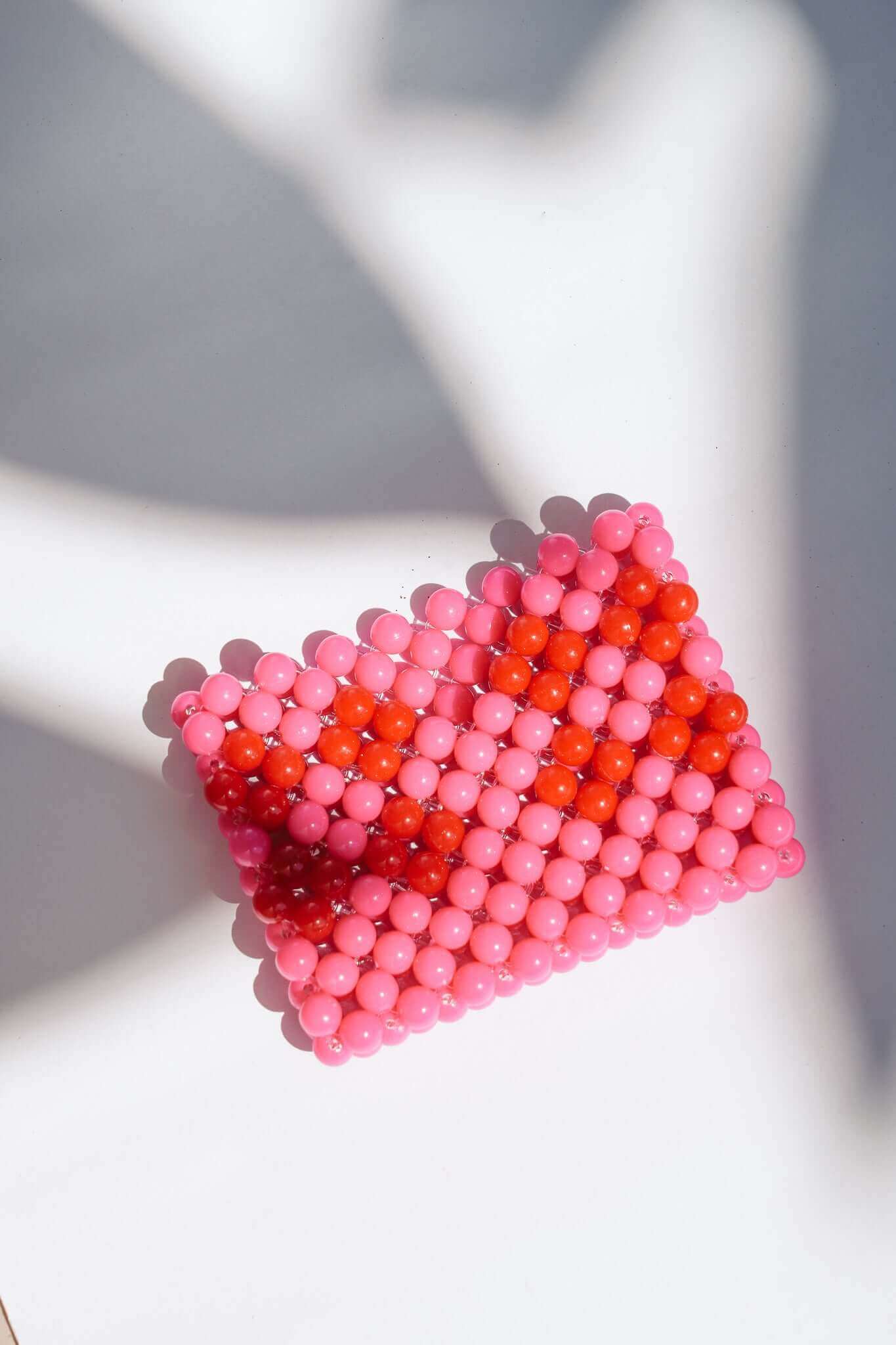 BEADED CARD HOLDER - PINK/RED by HIBISCUS THE LABEL Designer Homewares Furniture Australia