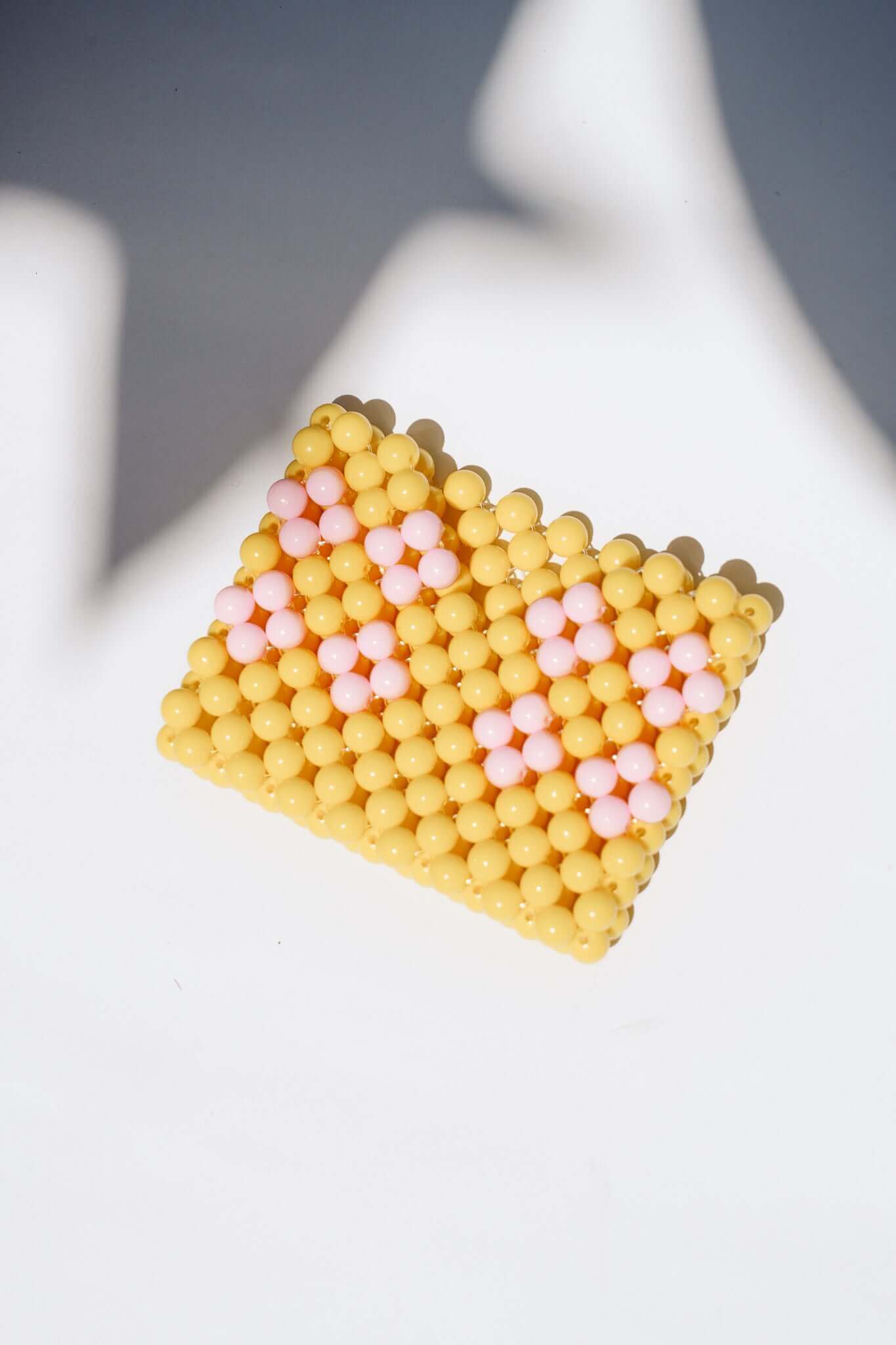 BEADED CARD HOLDER - YELLOW/PINK by HIBISCUS THE LABEL Designer Homewares Furniture Australia