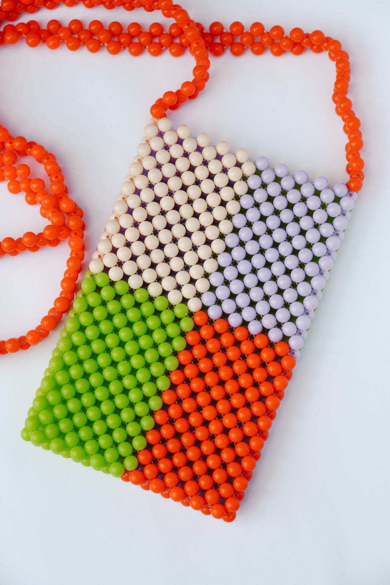 BEADED PHONE BAG - ORANGE/PURPLE/GREEN by HIBISCUS THE LABEL Designer Homewares Furniture Australia