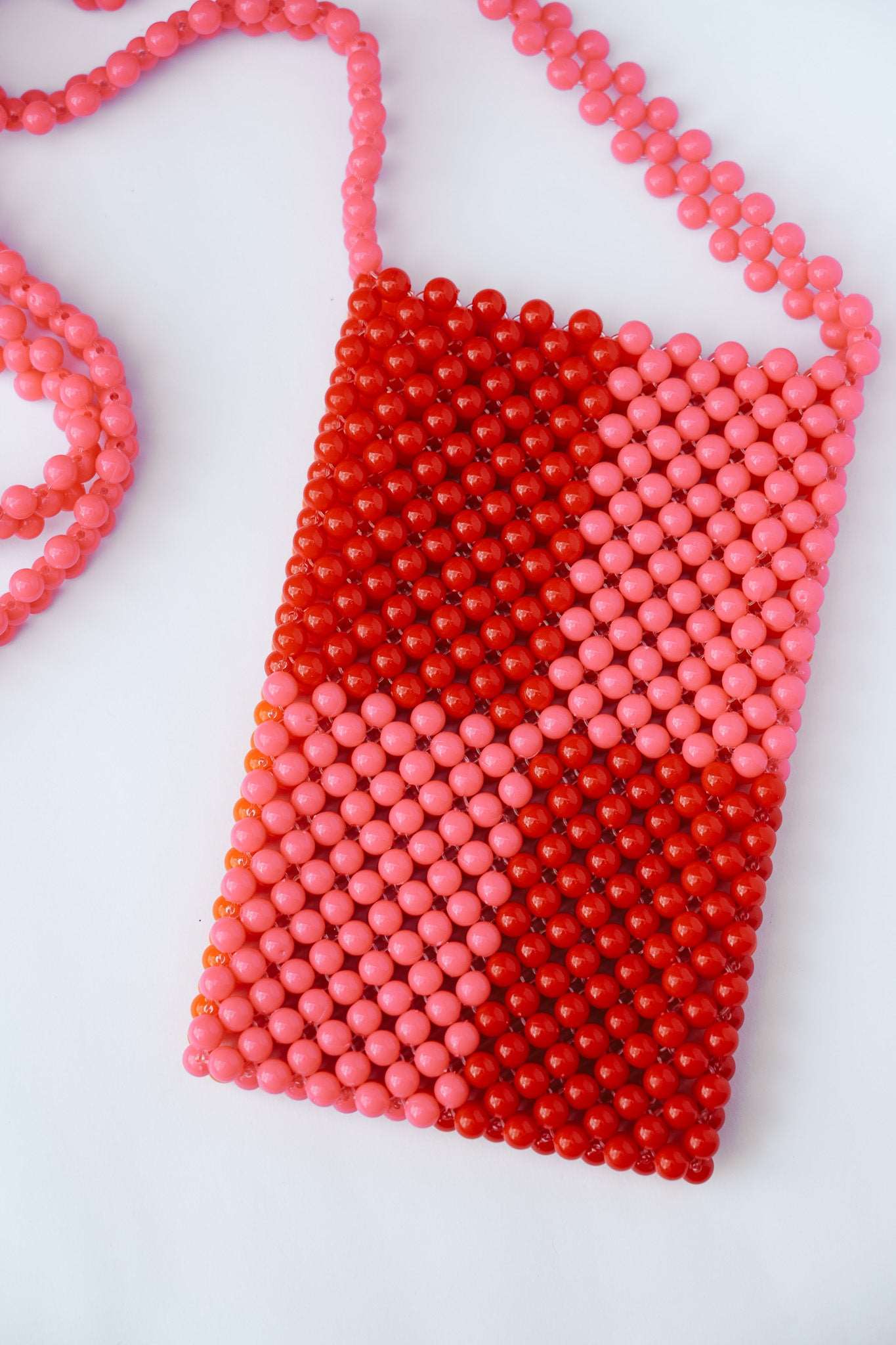 BEADED PHONE BAG - RED/PINK by HIBISCUS THE LABEL Designer Homewares Furniture Australia