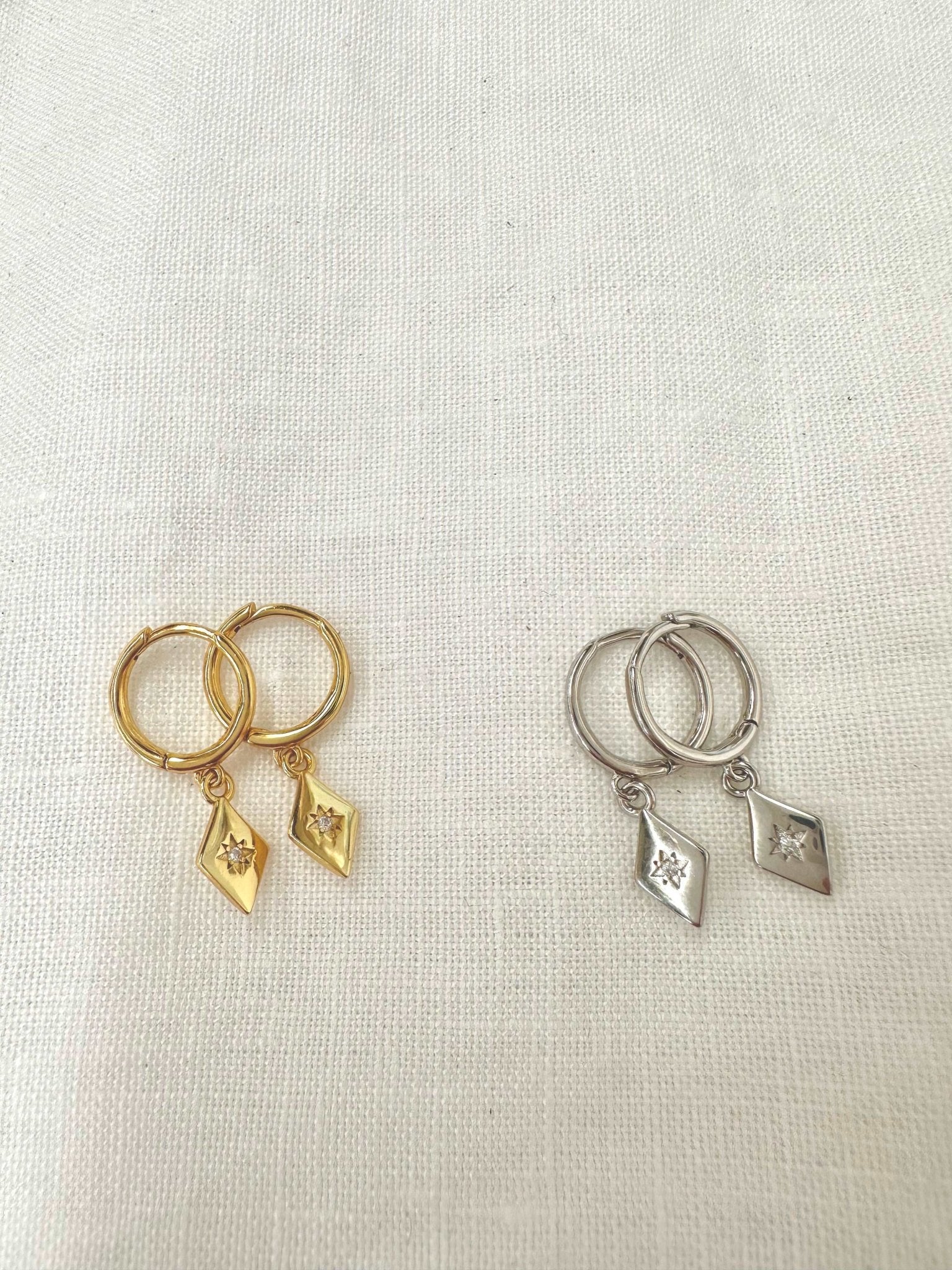 DIAMOND IN THE SKY EARRINGS Color: SILVER by HIBISCUS THE LABEL Designer Homewares Furniture Australia