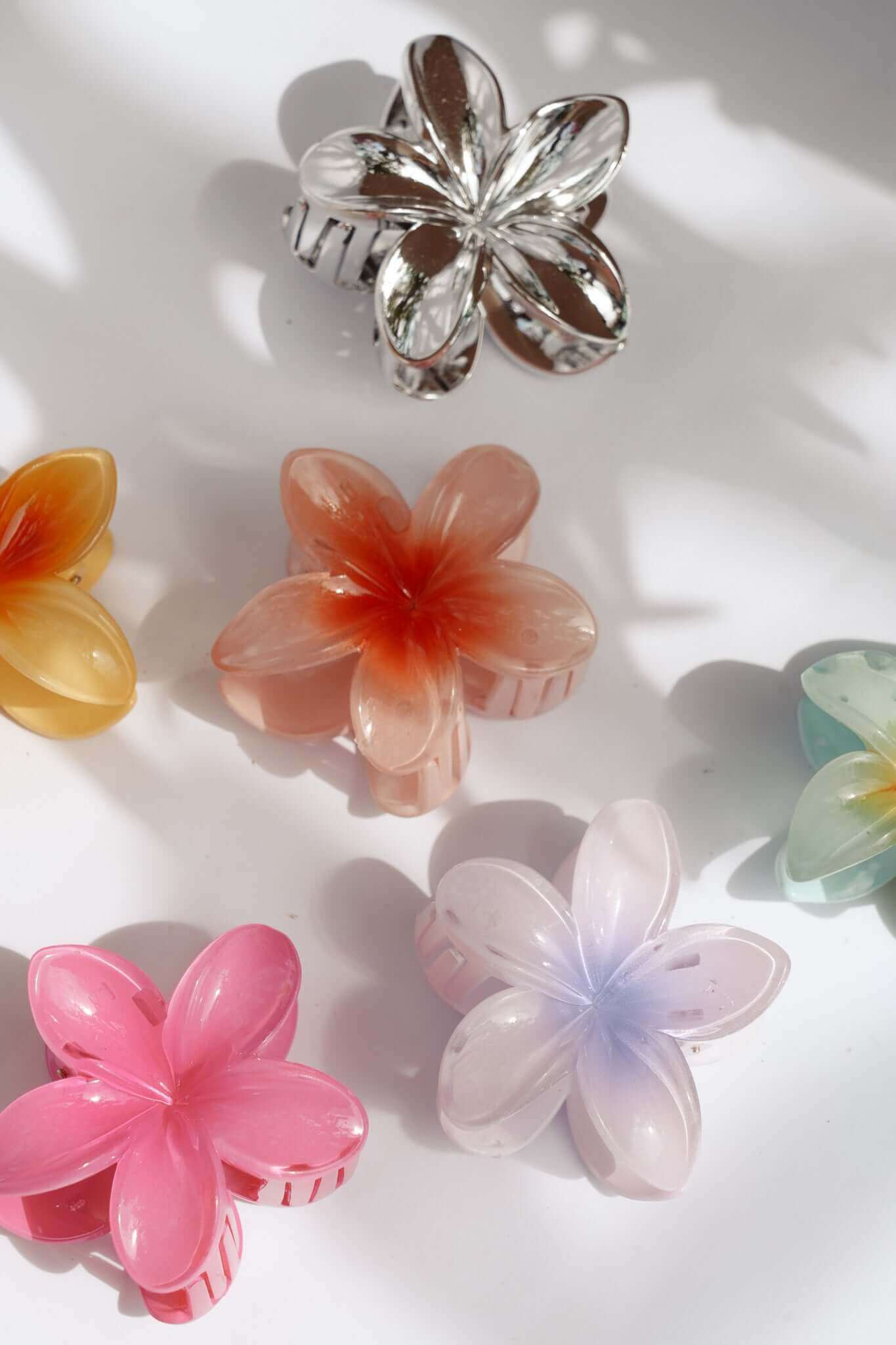 FRANGIPANI HAIR CLIPS - ORANGE by HIBISCUS THE LABEL Designer Homewares Furniture Australia